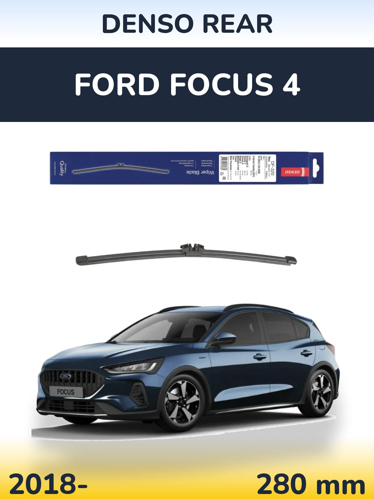 Rear wiper blade Denso Rear 280 mm for Ford Focus 4 2018-2026