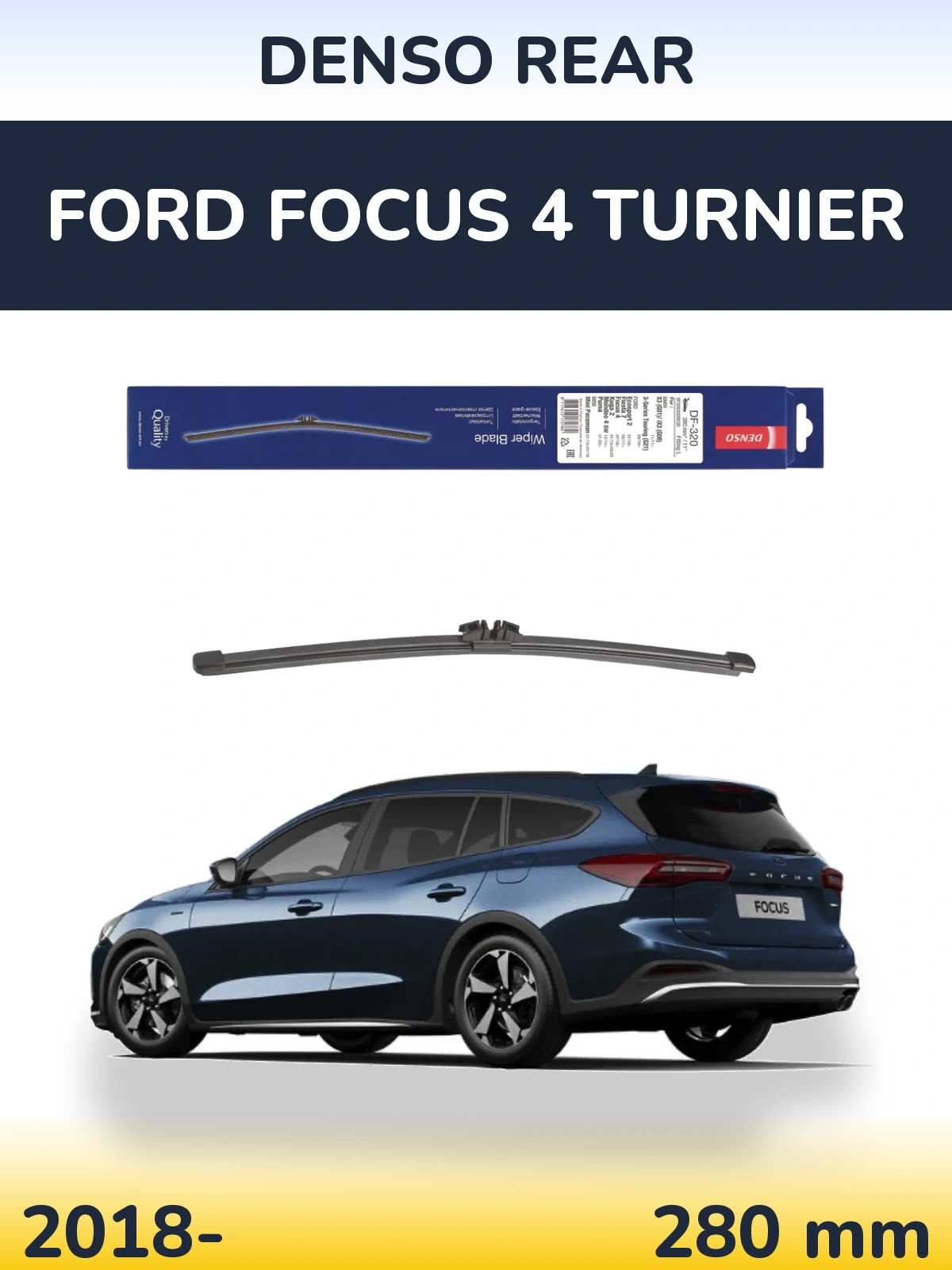 Rear wiper blade Denso Rear 280 mm for Ford Focus 4 Turnier 2018-2026