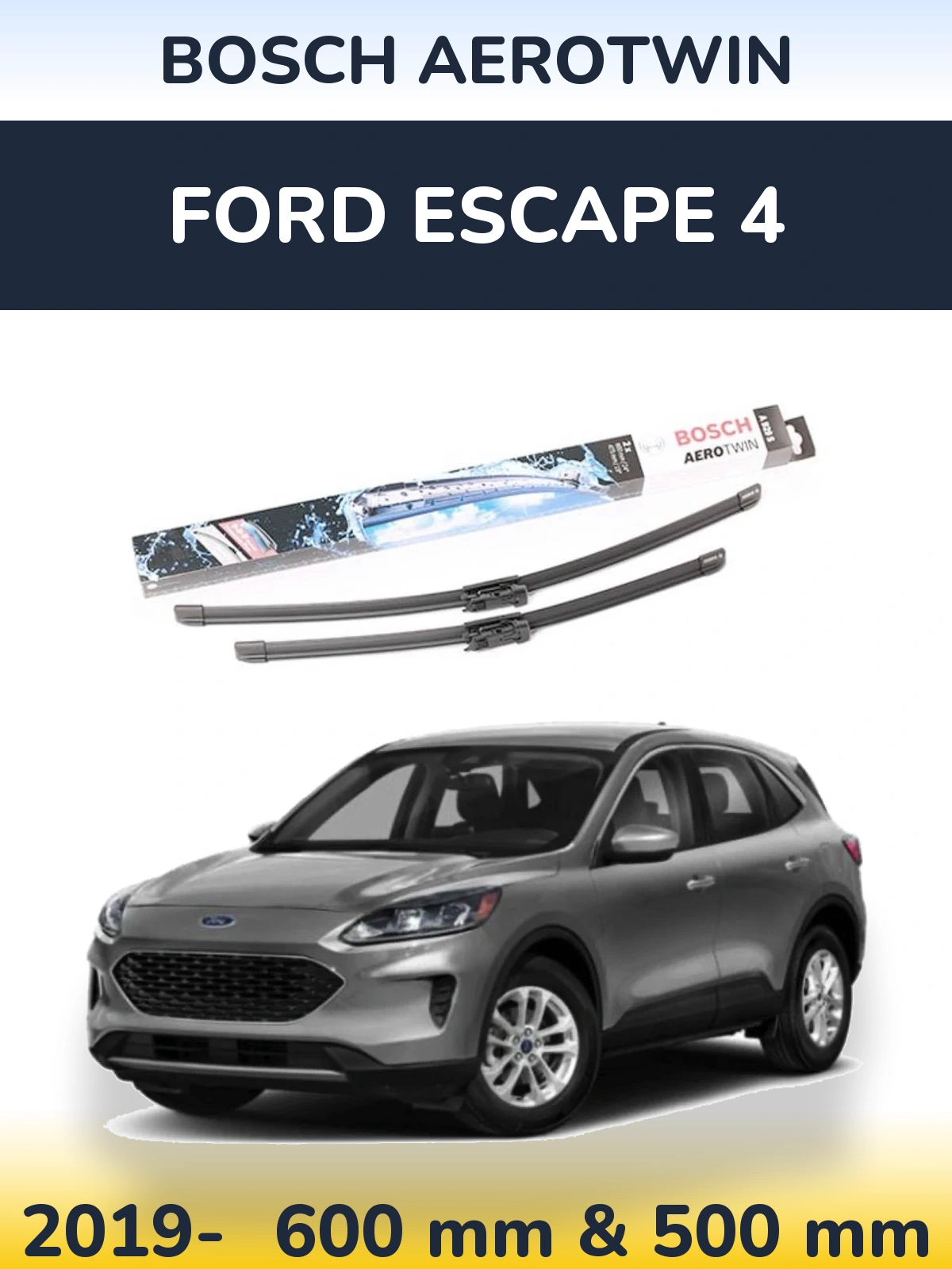 Komplet przednich wycieraczek BOSCH AeroTwin 600 & 475 mm do Ford Escape 4 2019-2026