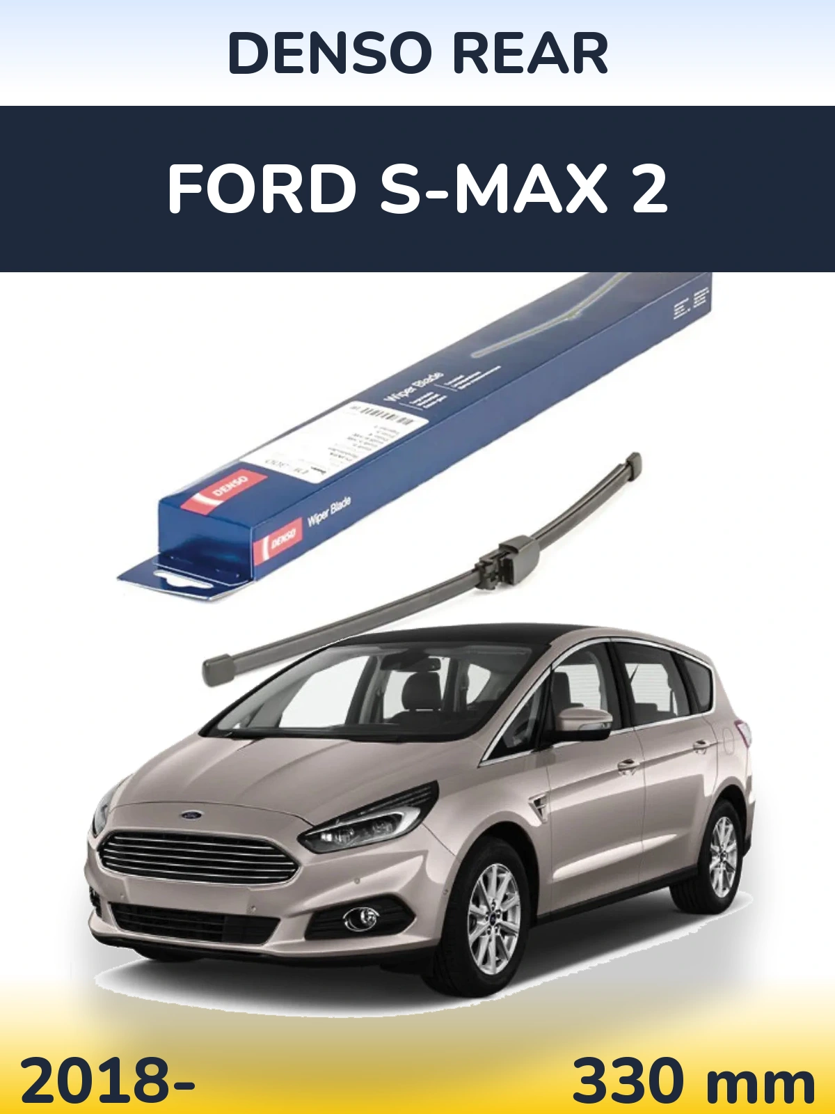 Rear wiper blade Denso Rear 335 mm for Ford S-MAX 2 2018-2026