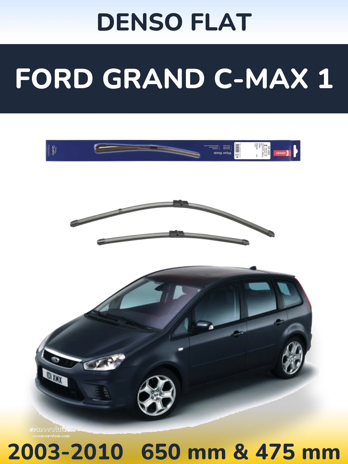 Komplet przednich wycieraczek Denso Flat 650 & 475 mm do Ford Grand C-MAX 1 2003-2010