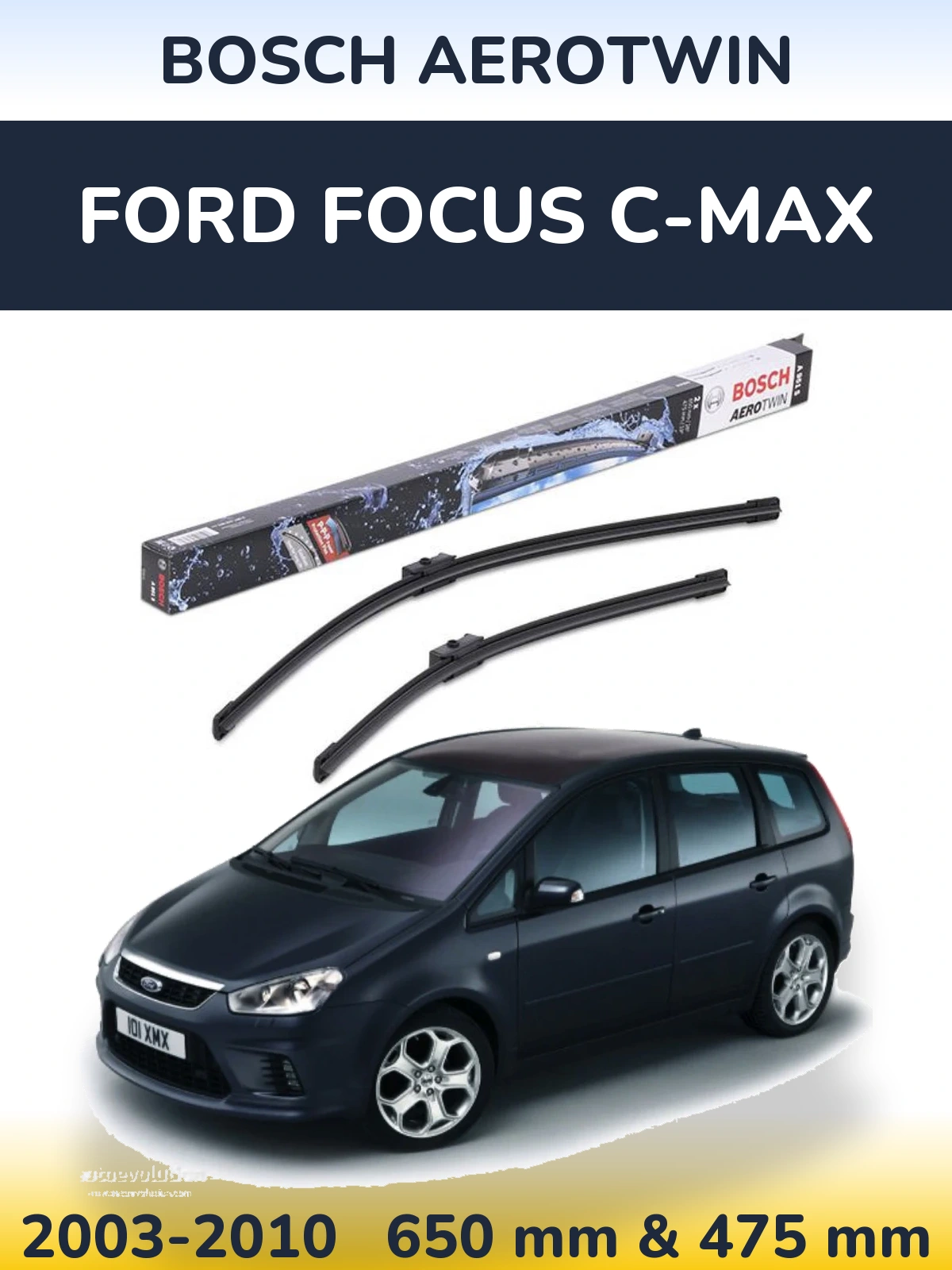 Komplet przednich wycieraczek BOSCH AeroTwin 650 & 475 mm do Ford Focus C-MAX 2003-2010