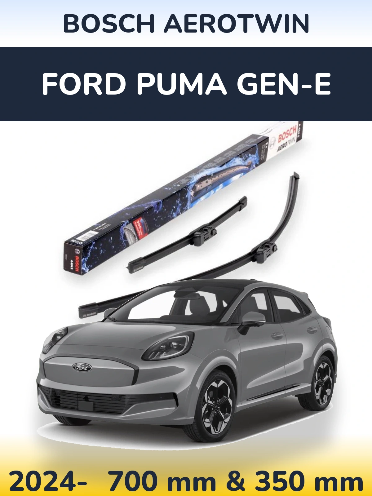 Front wiper blade set BOSCH AeroTwin 700 & 350 mm for Ford Puma Gen-E 2024-2026