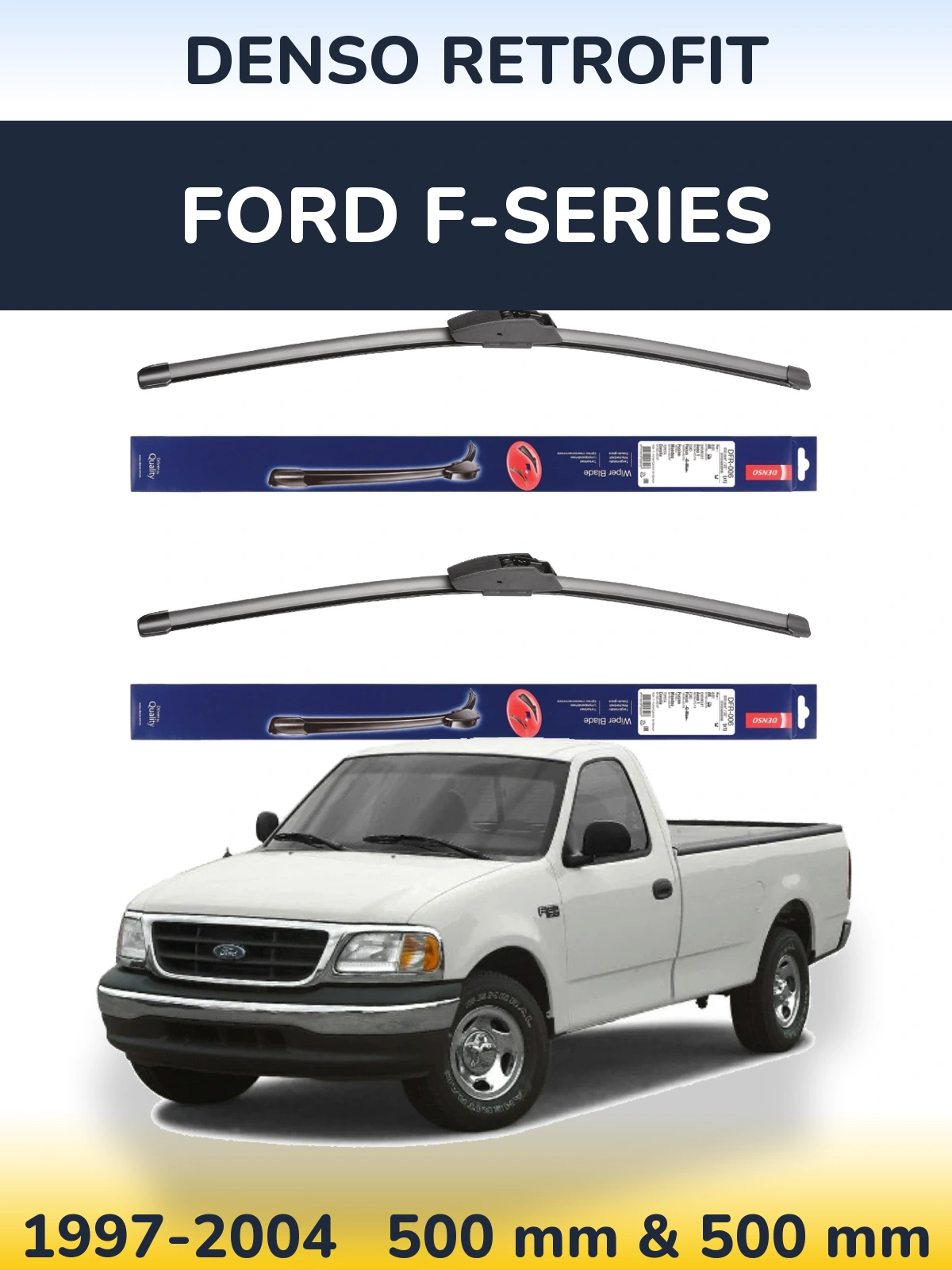 Комплект передніх щіток Denso Retrofit 500 & 500 мм для Ford F-series 1997-2004