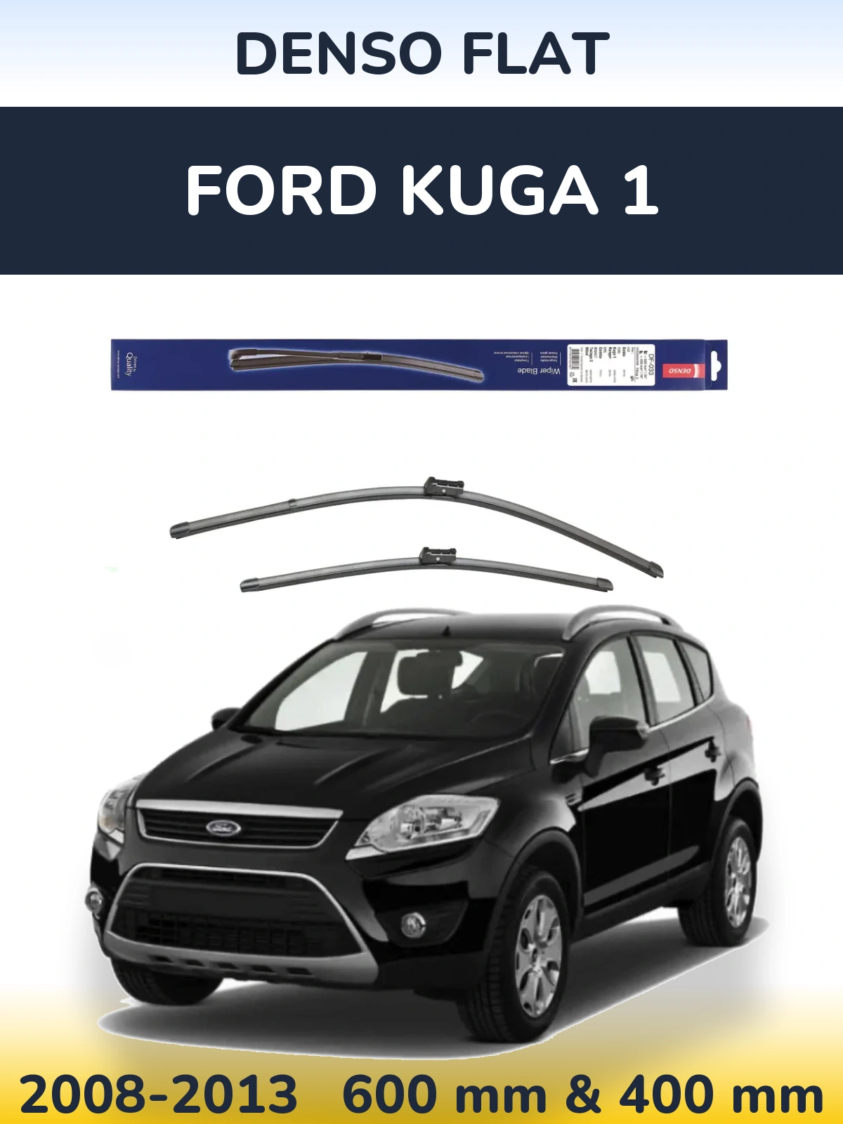 Комплект передних дворников Denso Flat 600 & 400 мм для Ford Kuga 1 2008-2013