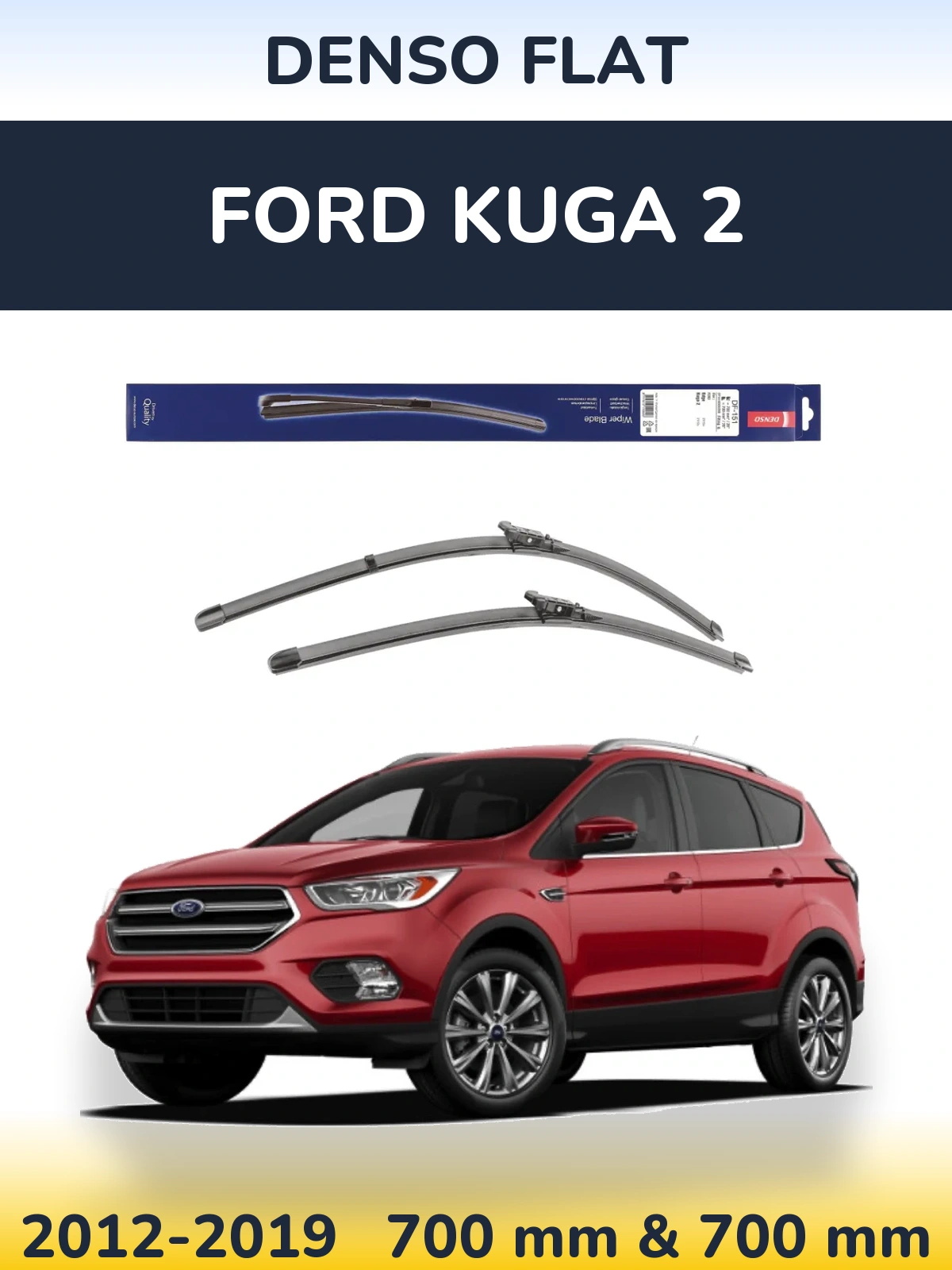 Комплект передних дворников Denso Flat 700 & 700 мм для Ford Kuga 2 2012-2019