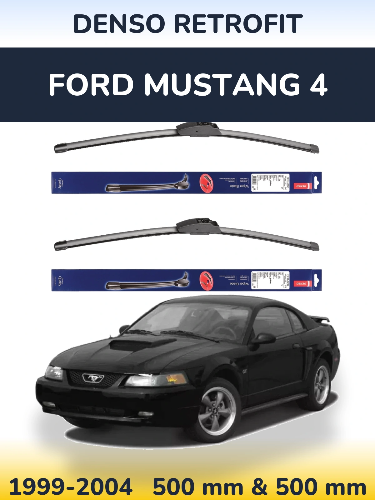 Комплект передніх щіток Denso Retrofit 500 & 500 мм для Ford Mustang 4 1999-2004