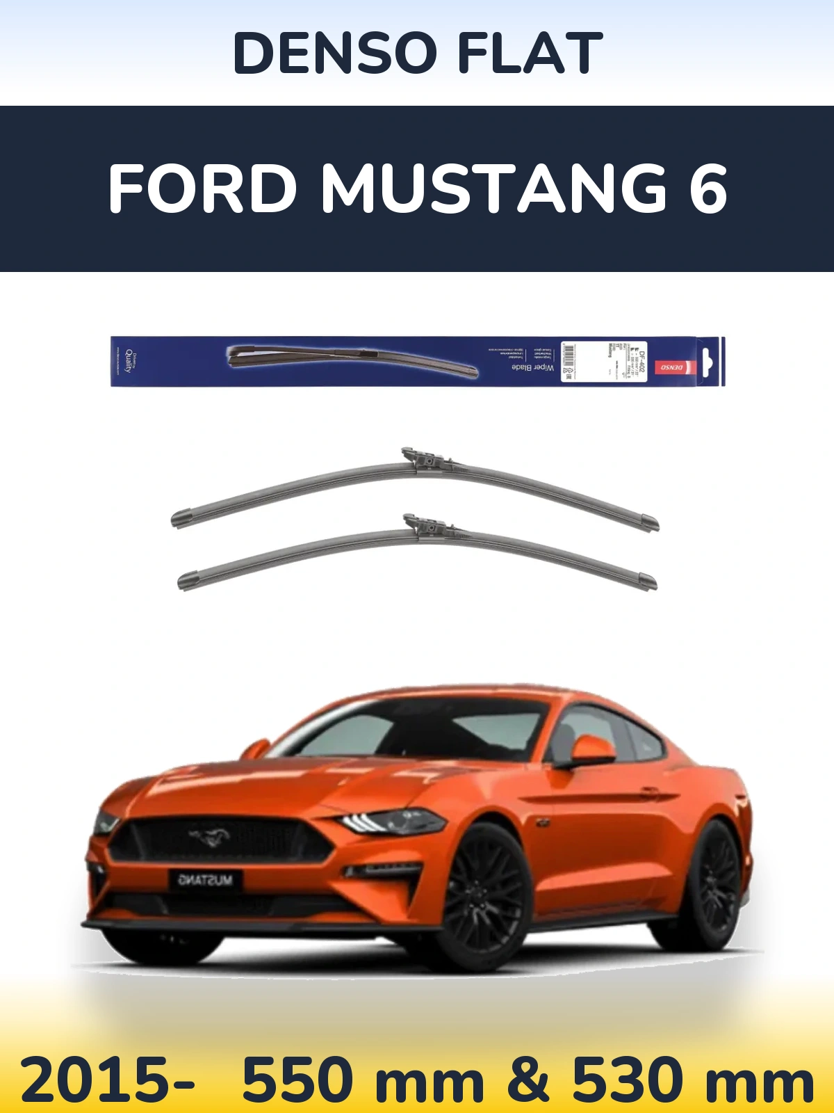 Komplet przednich wycieraczek Denso Flat 550 & 530 mm do Ford Mustang 6 2015-2026