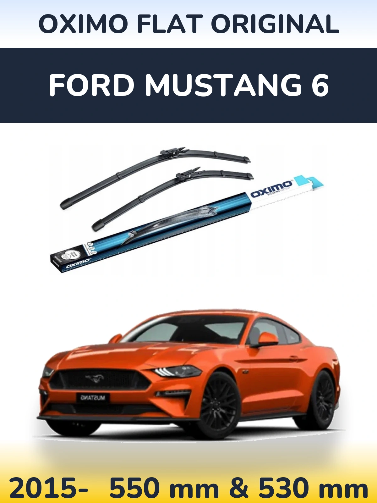 Komplet przednich wycieraczek Oximo Flat Original 550 & 530 mm do Ford Mustang 6 2015-2026
