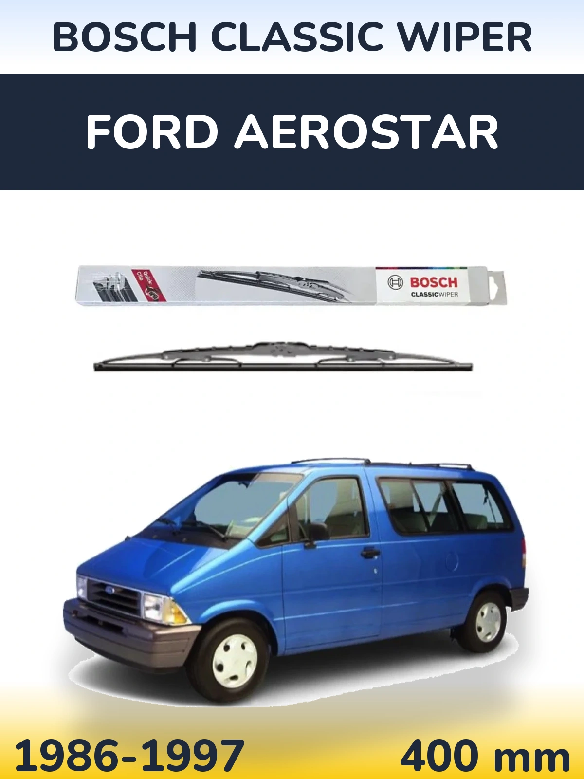 Rear wiper blade BOSCH Classic Wiper 400 mm for Ford Aerostar 1986-1997