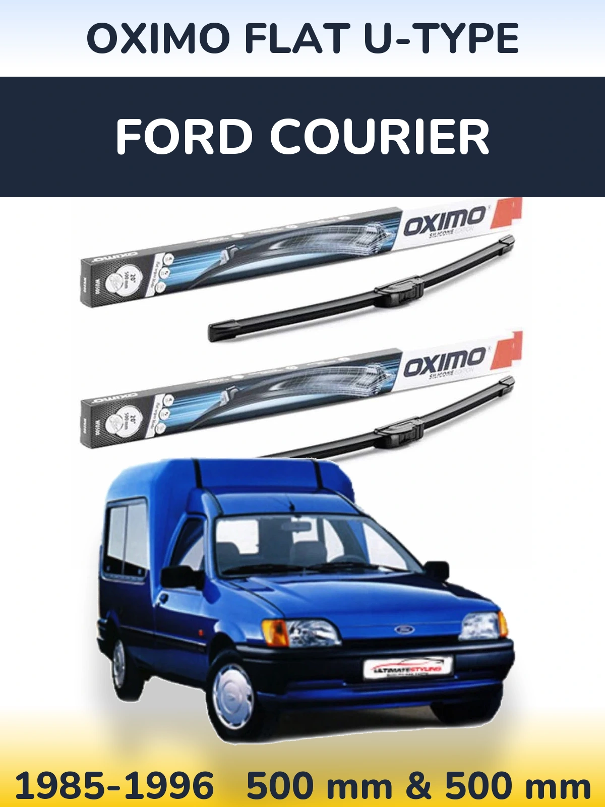 Комплект передніх щіток Oximo Flat U-type 500 & 500 мм для Ford Courier 1985-1996