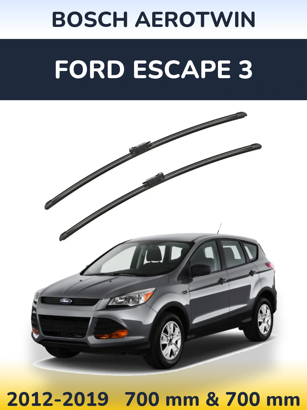 Komplet przednich wycieraczek BOSCH AeroTwin 700 & 700 mm do Ford Escape 3 2012-2019
