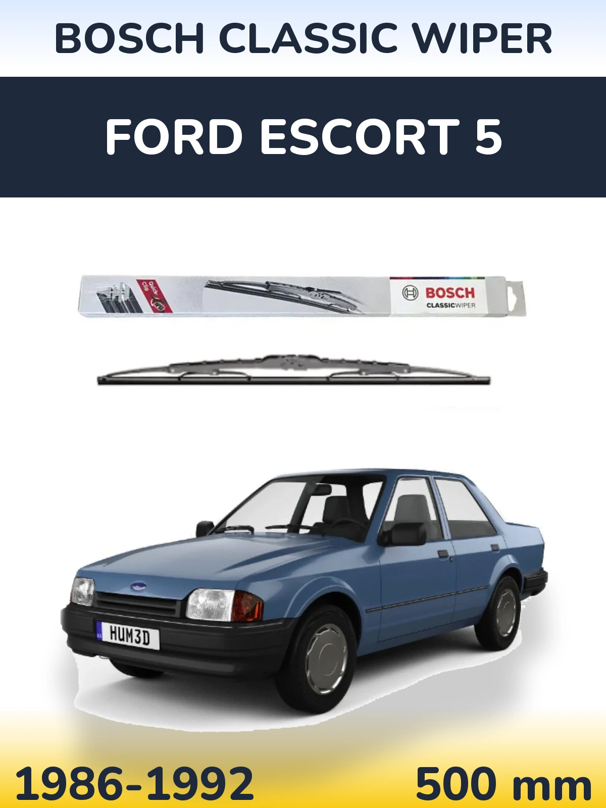 Задний дворник BOSCH Classic Wiper 500 мм для Ford Escort 5 1986-1992