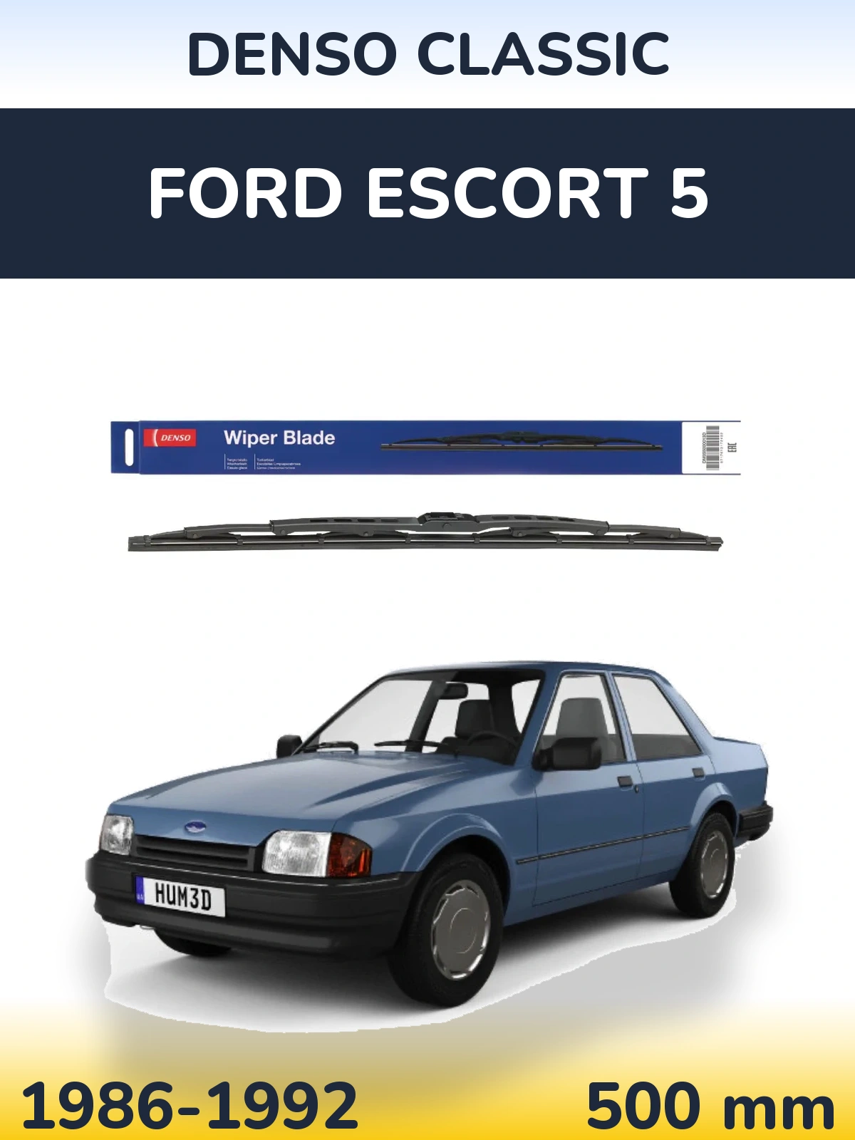 Задний дворник Denso Classic 500 мм для Ford Escort 5 1986-1992