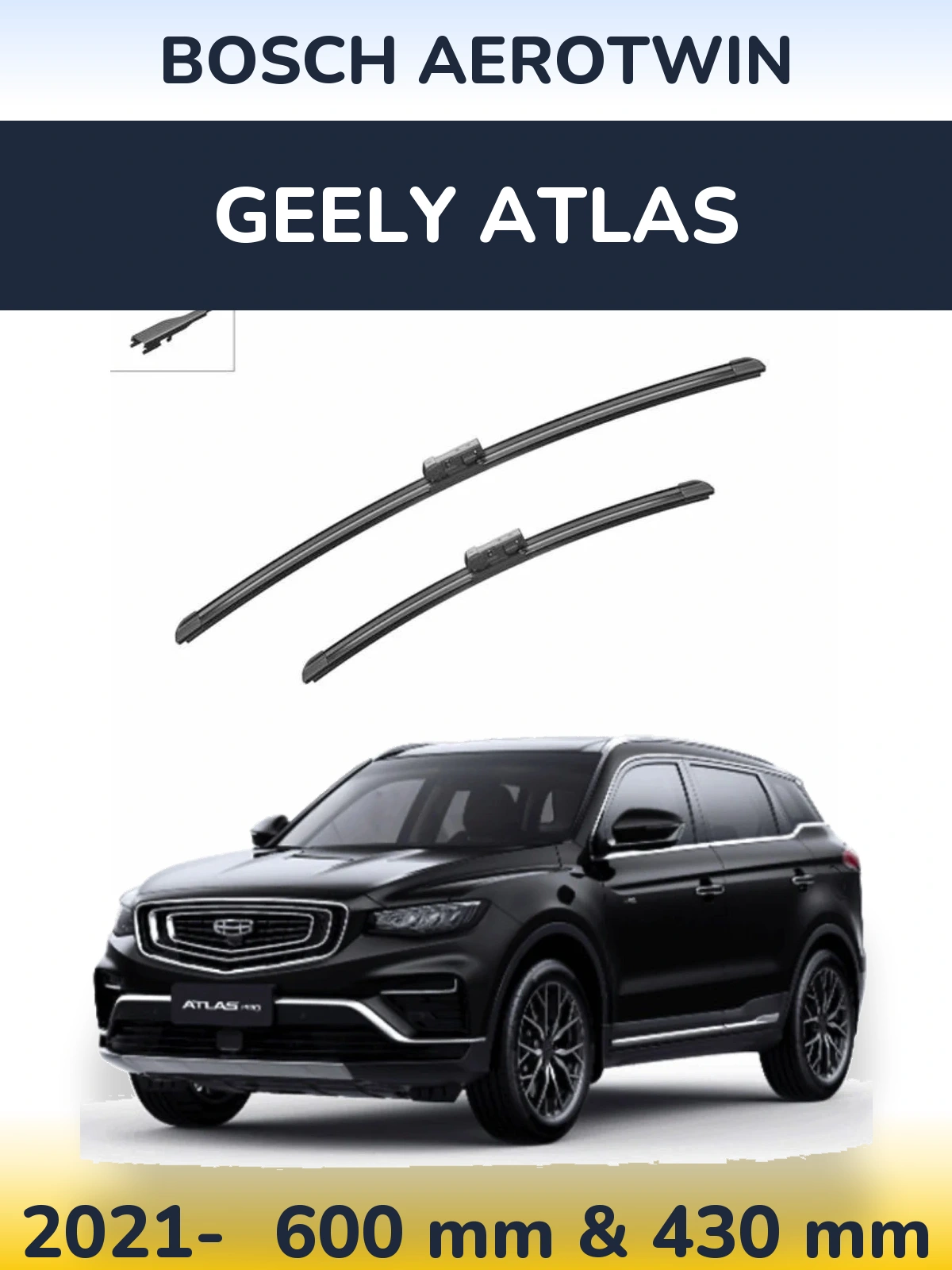 Komplet przednich wycieraczek BOSCH AeroTwin 600 & 430 mm do Geely Atlas 2021-2026