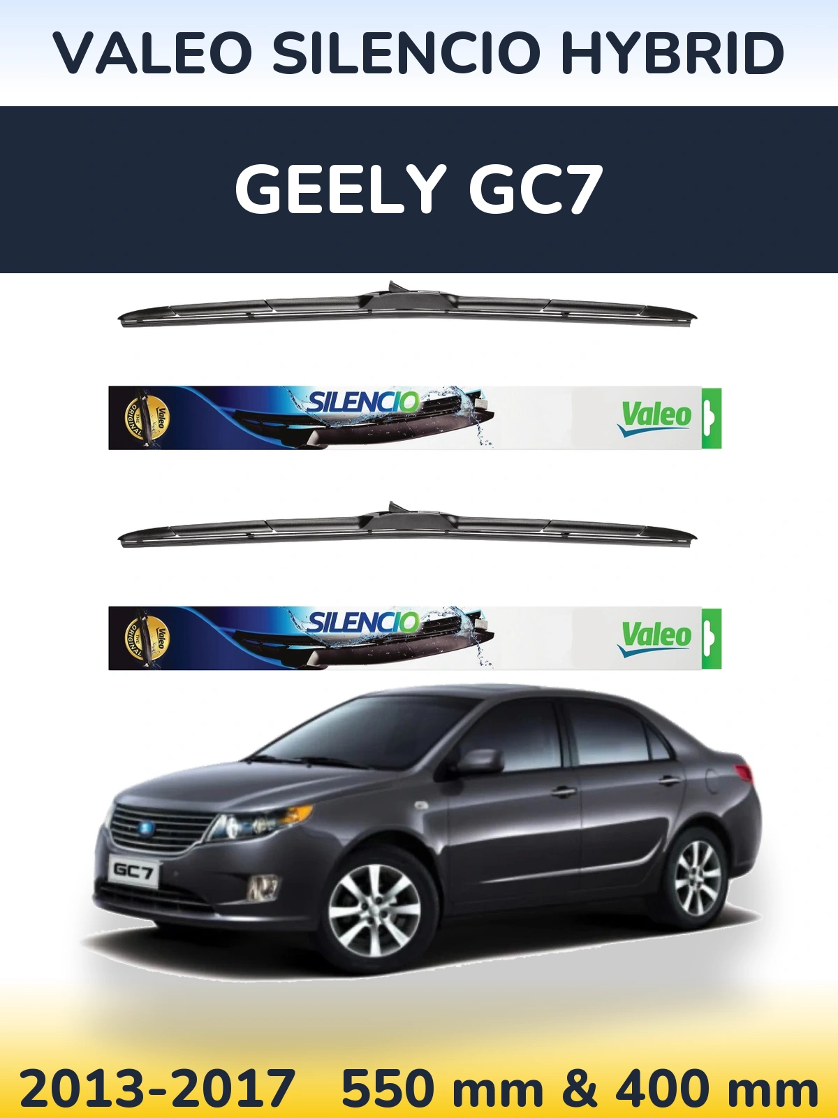Комплект передних дворников Valeo Silencio Hybrid 550 & 400 мм для Geely GC7 2013-2017