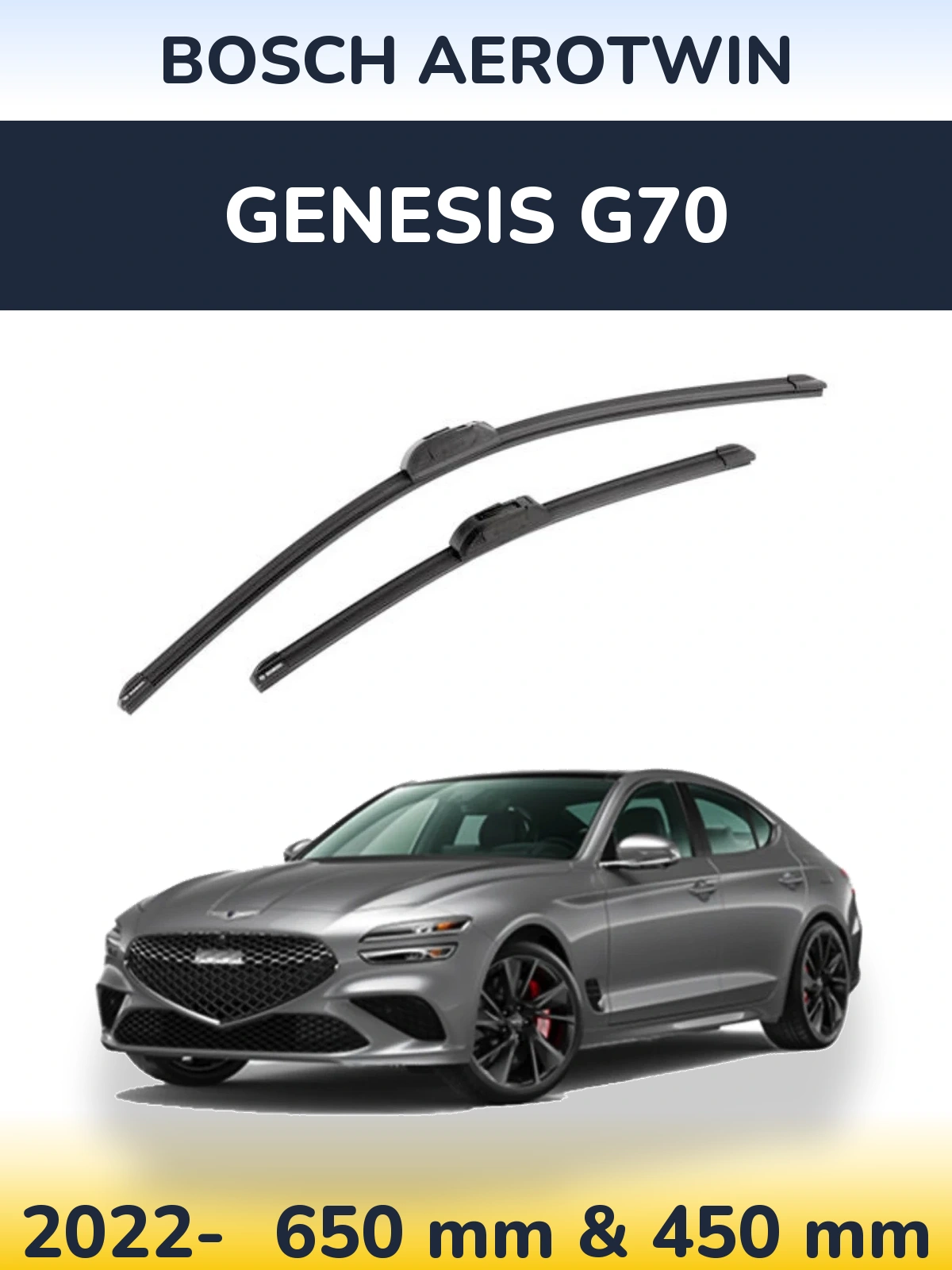 Komplet przednich wycieraczek BOSCH AeroTwin 650 & 450 mm do Genesis G70 2022-2026