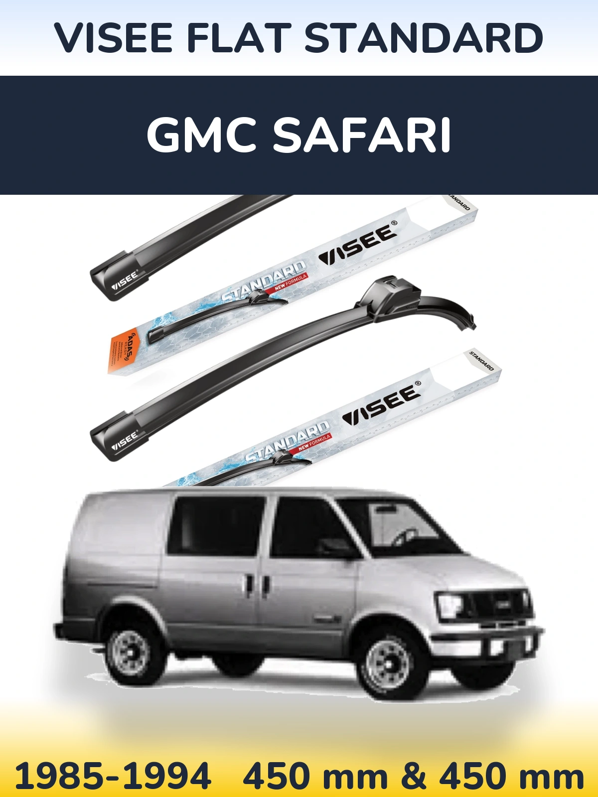 Комплект передних дворников VISEE FLAT STANDARD 450 & 450 мм для GMC Safari 1985-1994