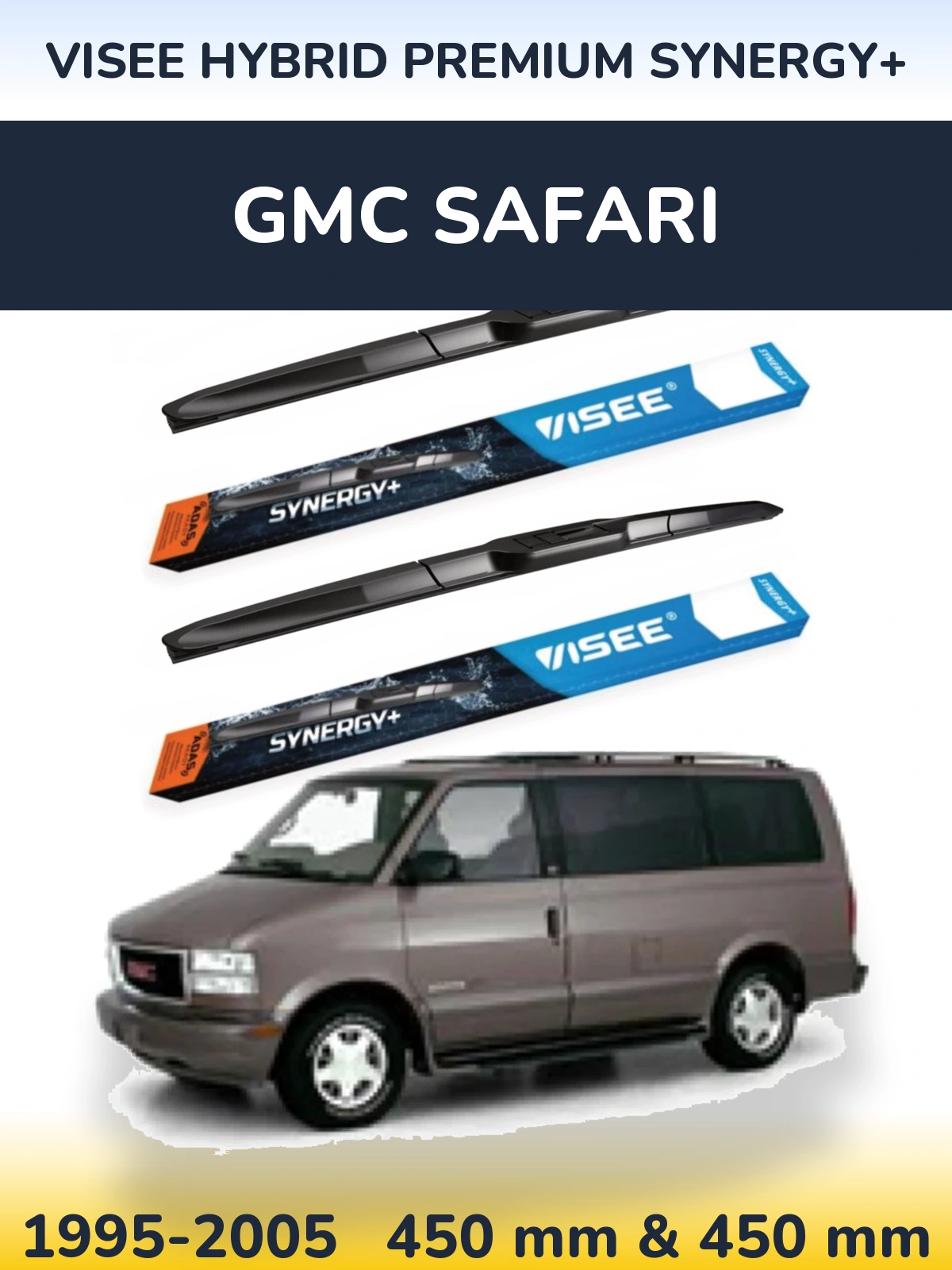 Комплект передних дворников VISEE HYBRID PREMIUM SYNERGY+ 450 & 450 мм для GMC Safari 1995-2005