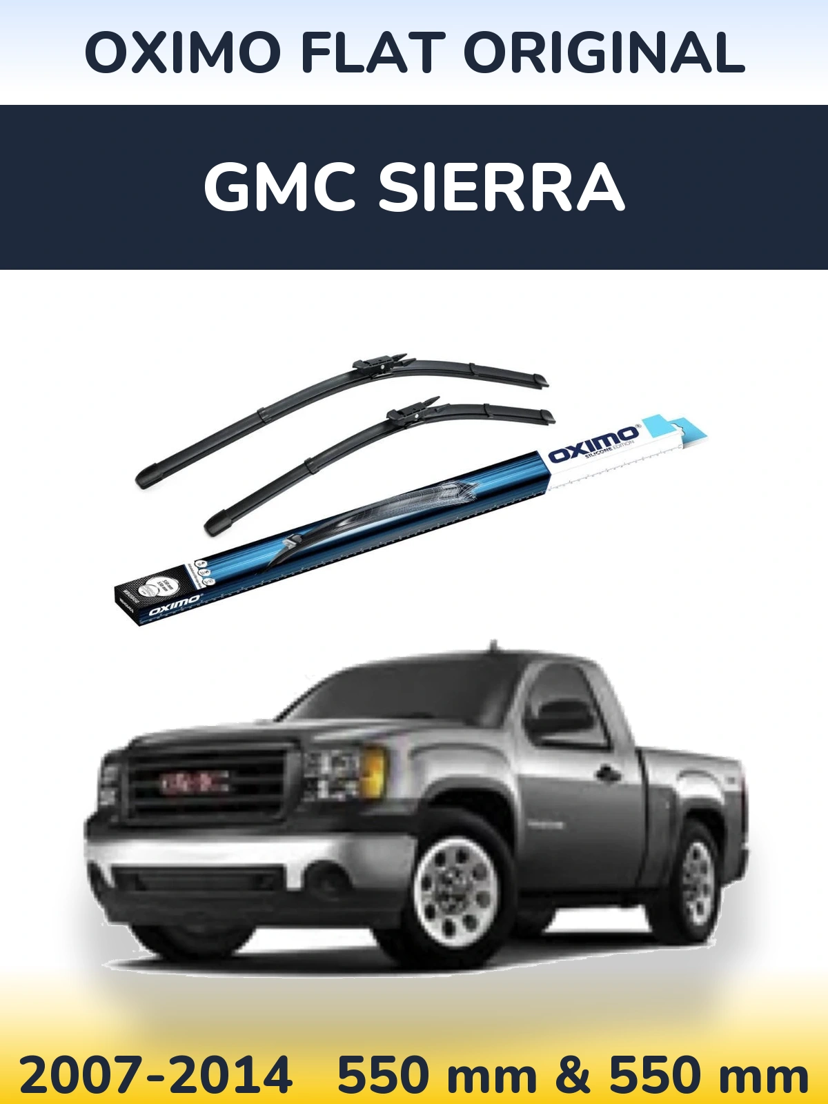 Komplet przednich wycieraczek Oximo Flat Original 550 & 550 mm do GMC Sierra 2007-2014