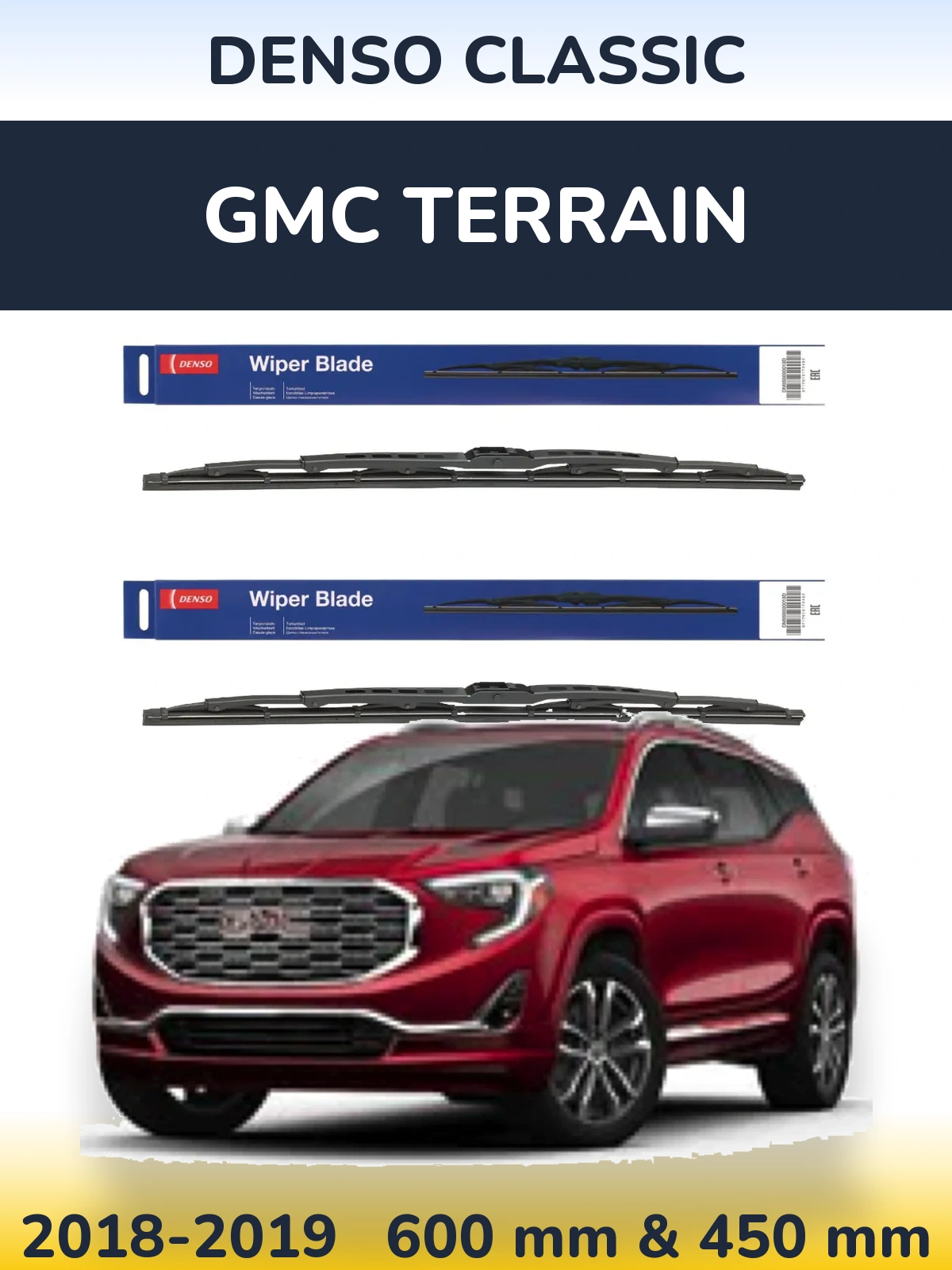 Komplet przednich wycieraczek Denso Classic 600 & 450 mm do GMC Terrain 2018-2019