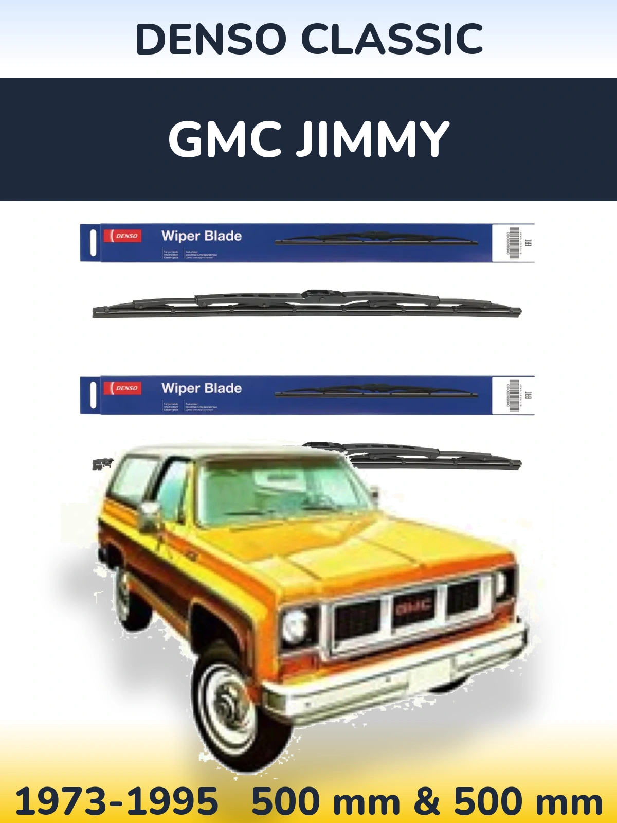 Komplet przednich wycieraczek Denso Classic 500 & 500 mm do GMC Jimmy 1973-1995