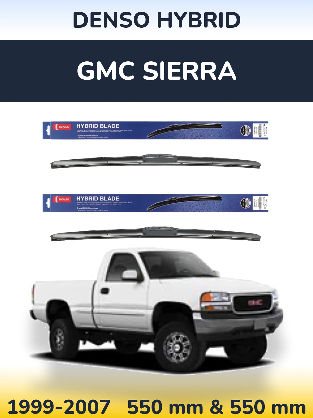 Комплект передних дворников Denso Hybrid 550 & 550 мм для GMC Sierra 1999-2007