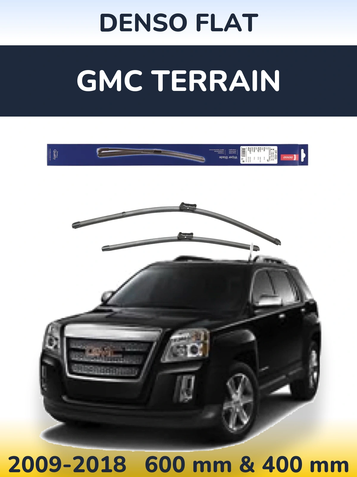 Комплект передних дворников Denso Flat 600 & 400 мм для GMC Terrain 2009-2018