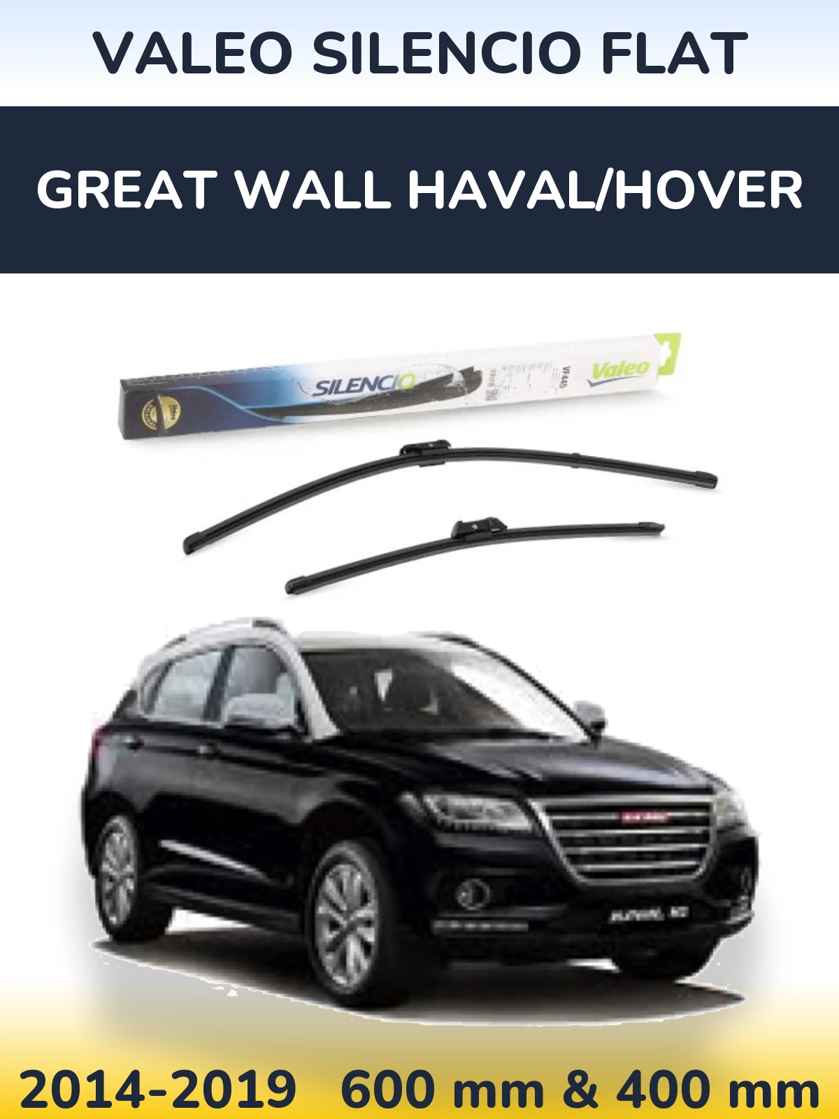 Комплект передних дворников Valeo Silencio Flat 600 & 400 мм для Great Wall Haval/Hover 2014-2019