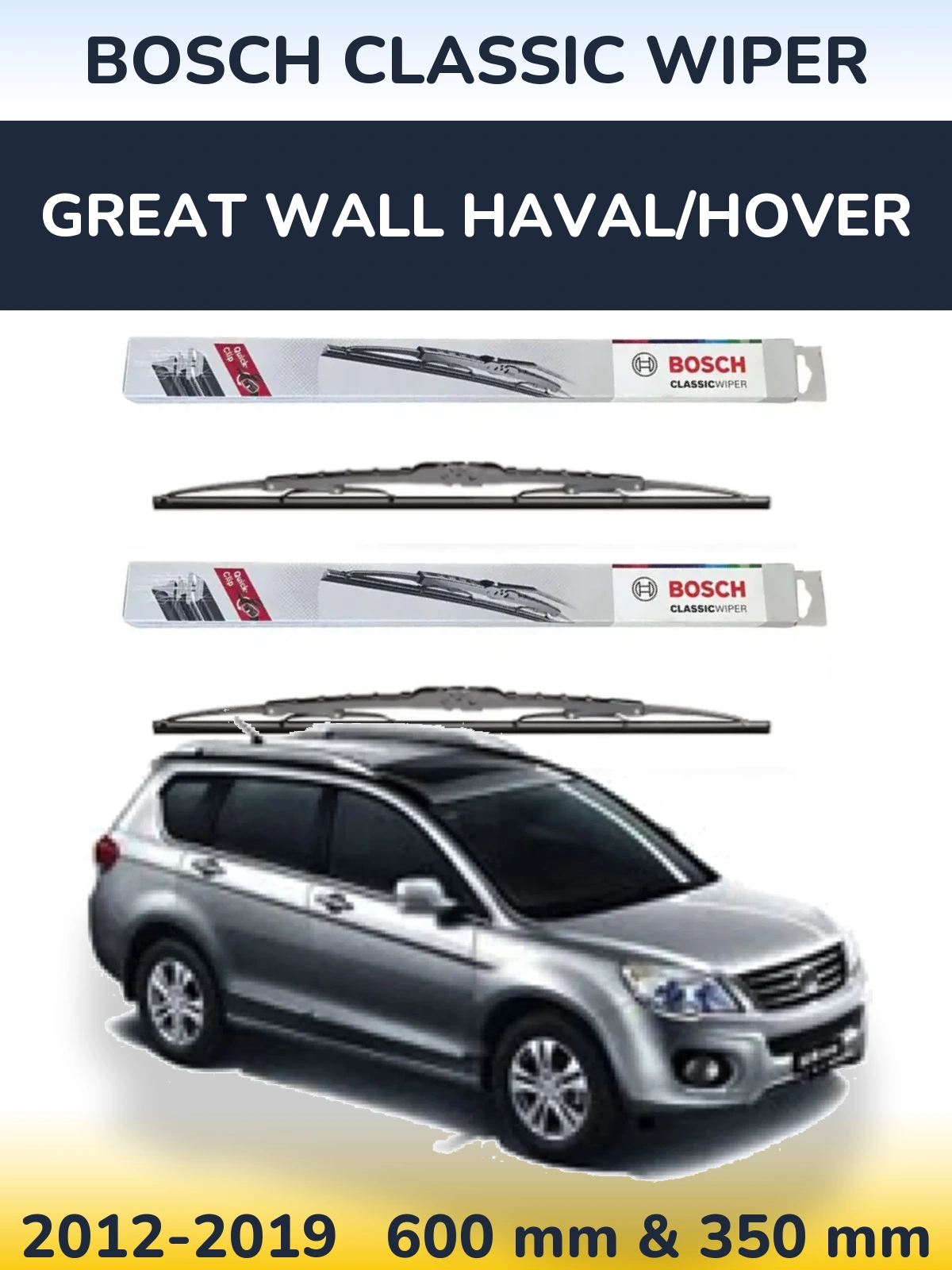 Komplet przednich wycieraczek BOSCH Classic Wiper 600 & 340 mm do Great Wall Haval/Hover 2012-2019