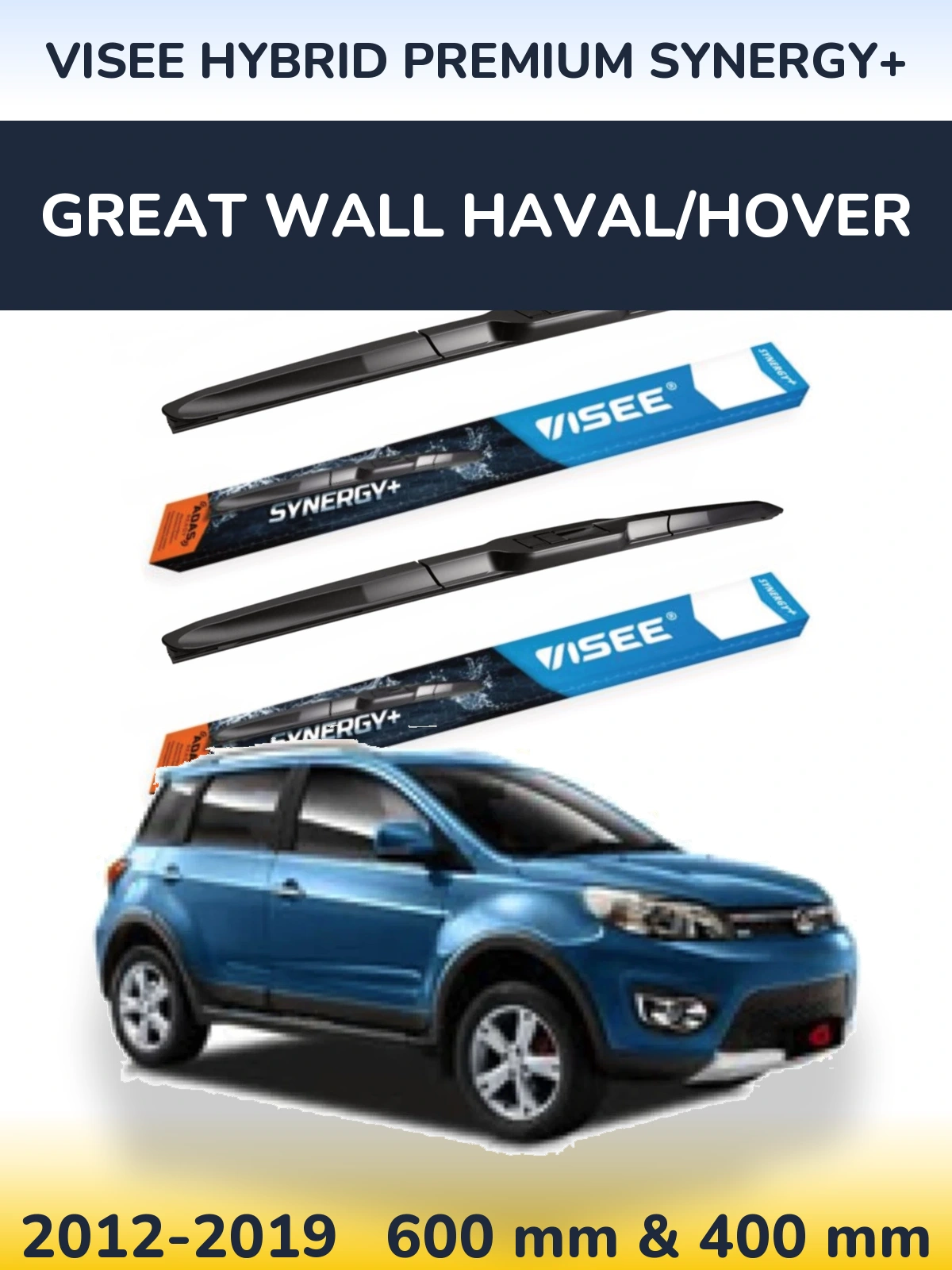 Комплект передних дворников VISEE HYBRID PREMIUM SYNERGY+ 600 & 400 мм для Great Wall Haval/Hover 2012-2019