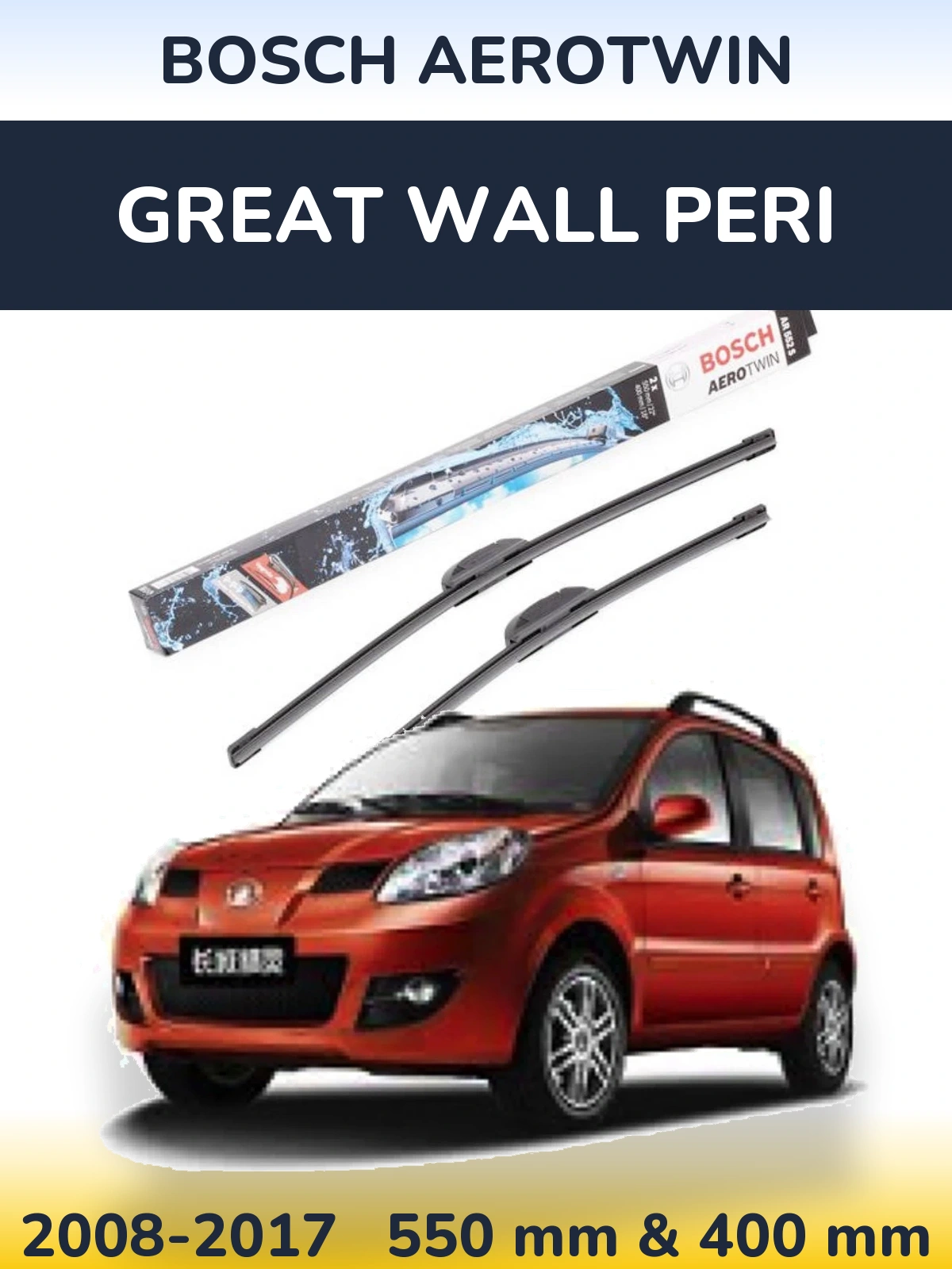 Комплект передніх щіток BOSCH AeroTwin 550 & 400 мм для Great Wall Peri 2008-2017