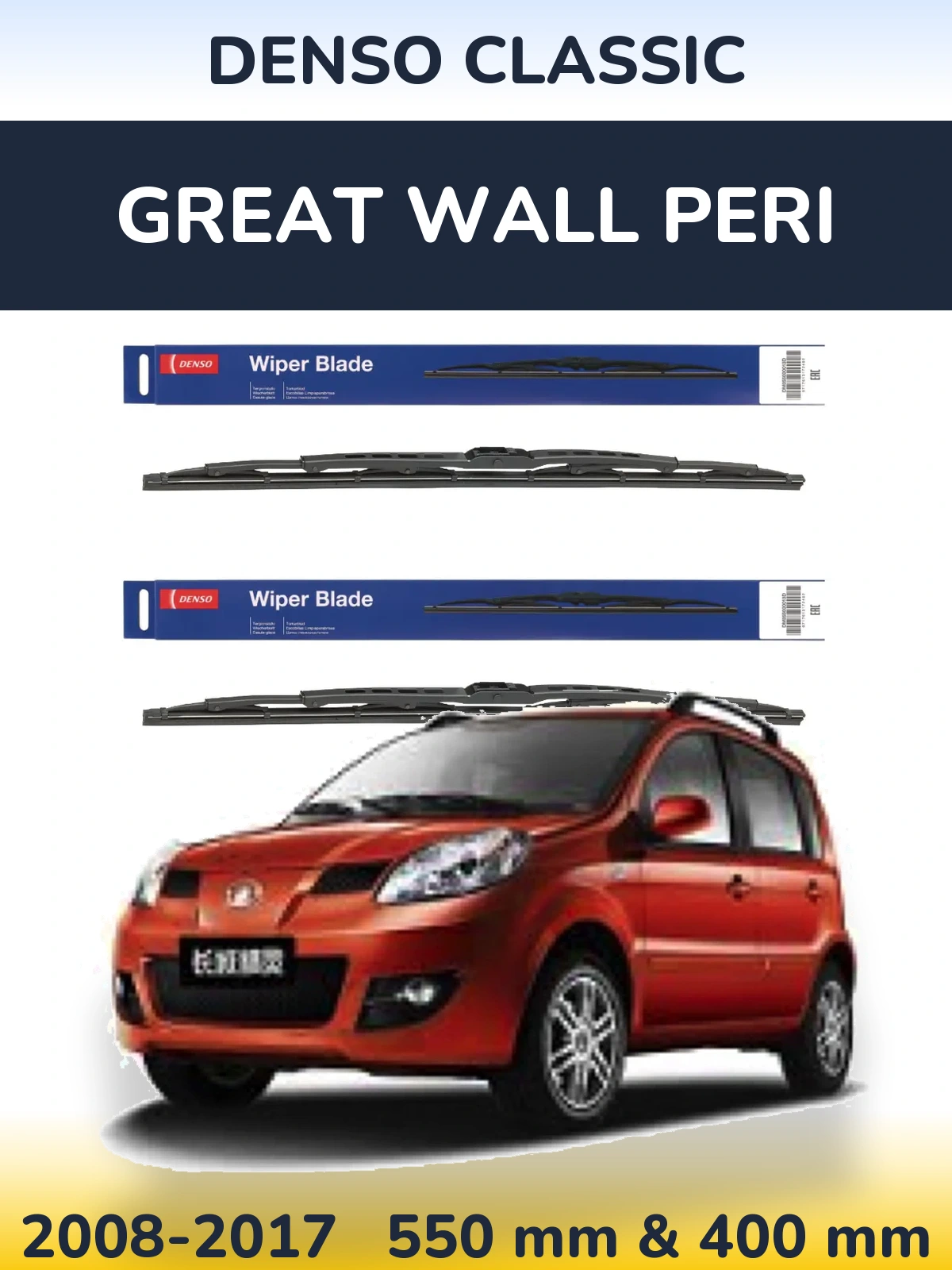 Komplet przednich wycieraczek Denso Classic 550 & 400 mm do Great Wall Peri 2008-2017