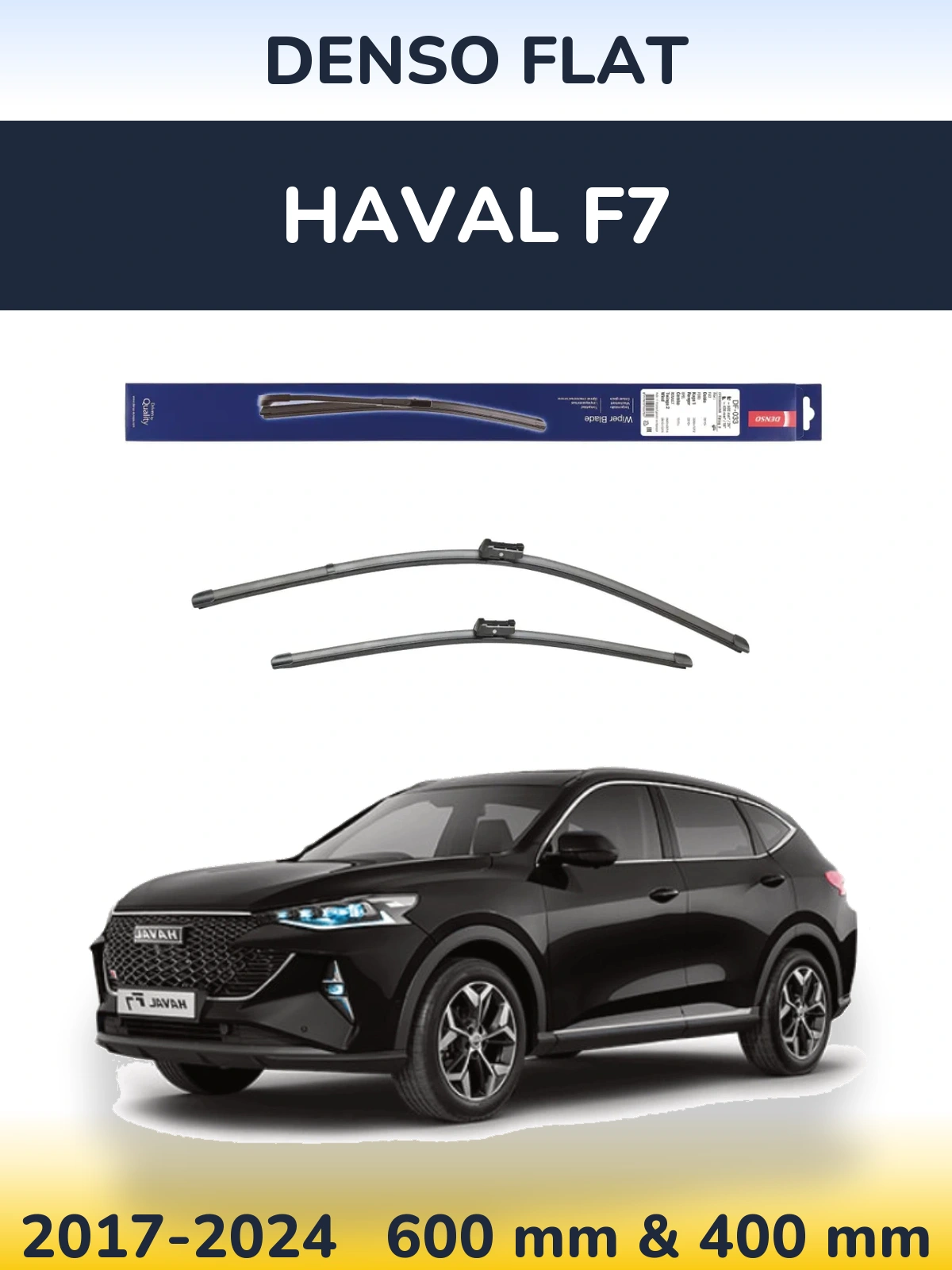 Komplet przednich wycieraczek Denso Flat 600 & 400 mm do Haval F7 2017-2024