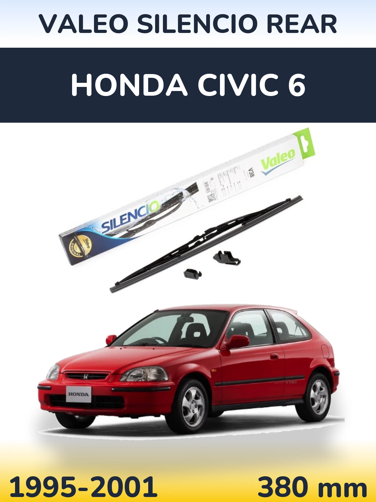 Задний дворник Valeo Silencio Rear 380 мм для Honda Civic 6 1995-2001