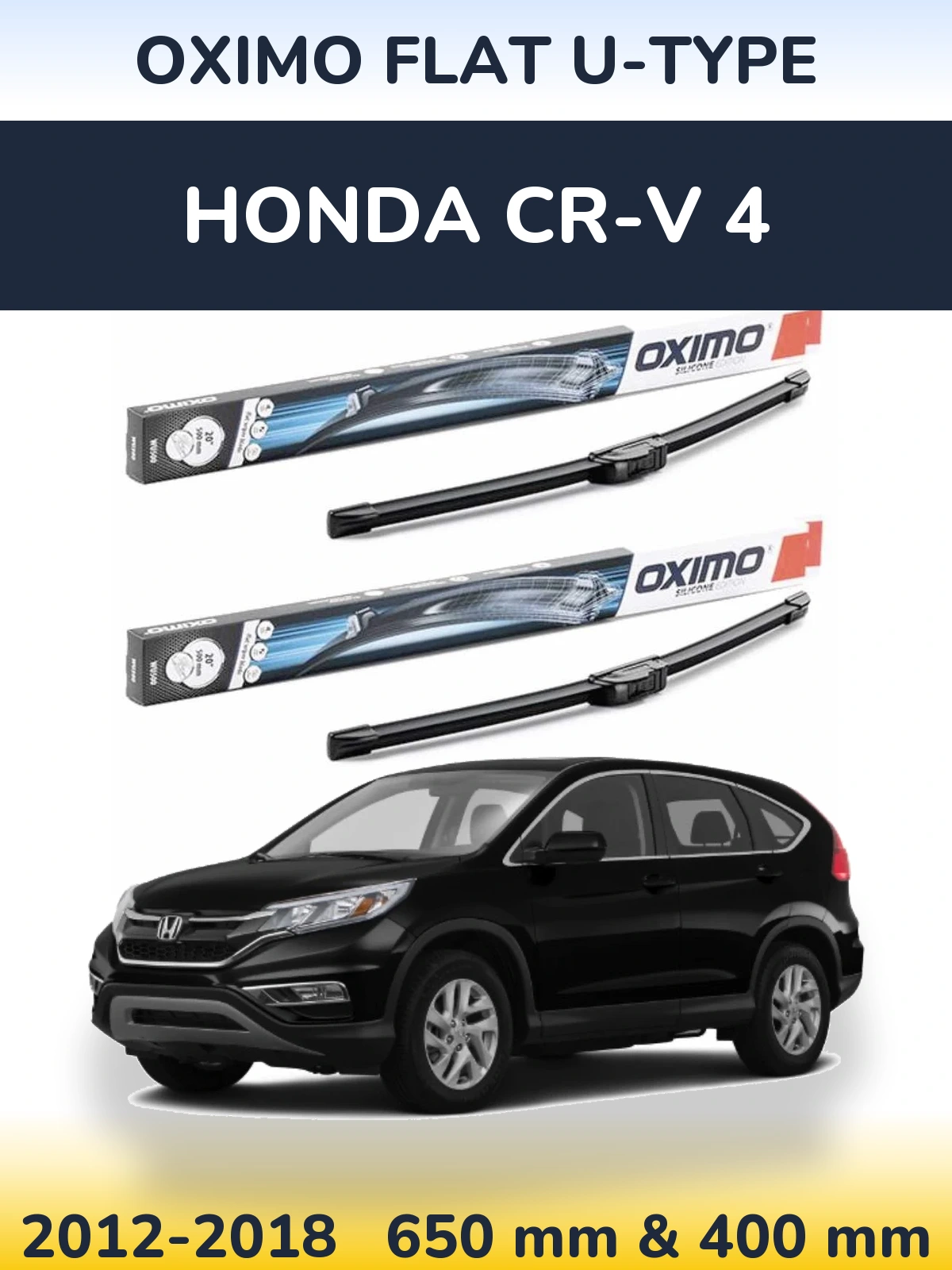 Komplet przednich wycieraczek Oximo Flat U-type 650 & 400 mm do Honda CR-V 4 2012-2018
