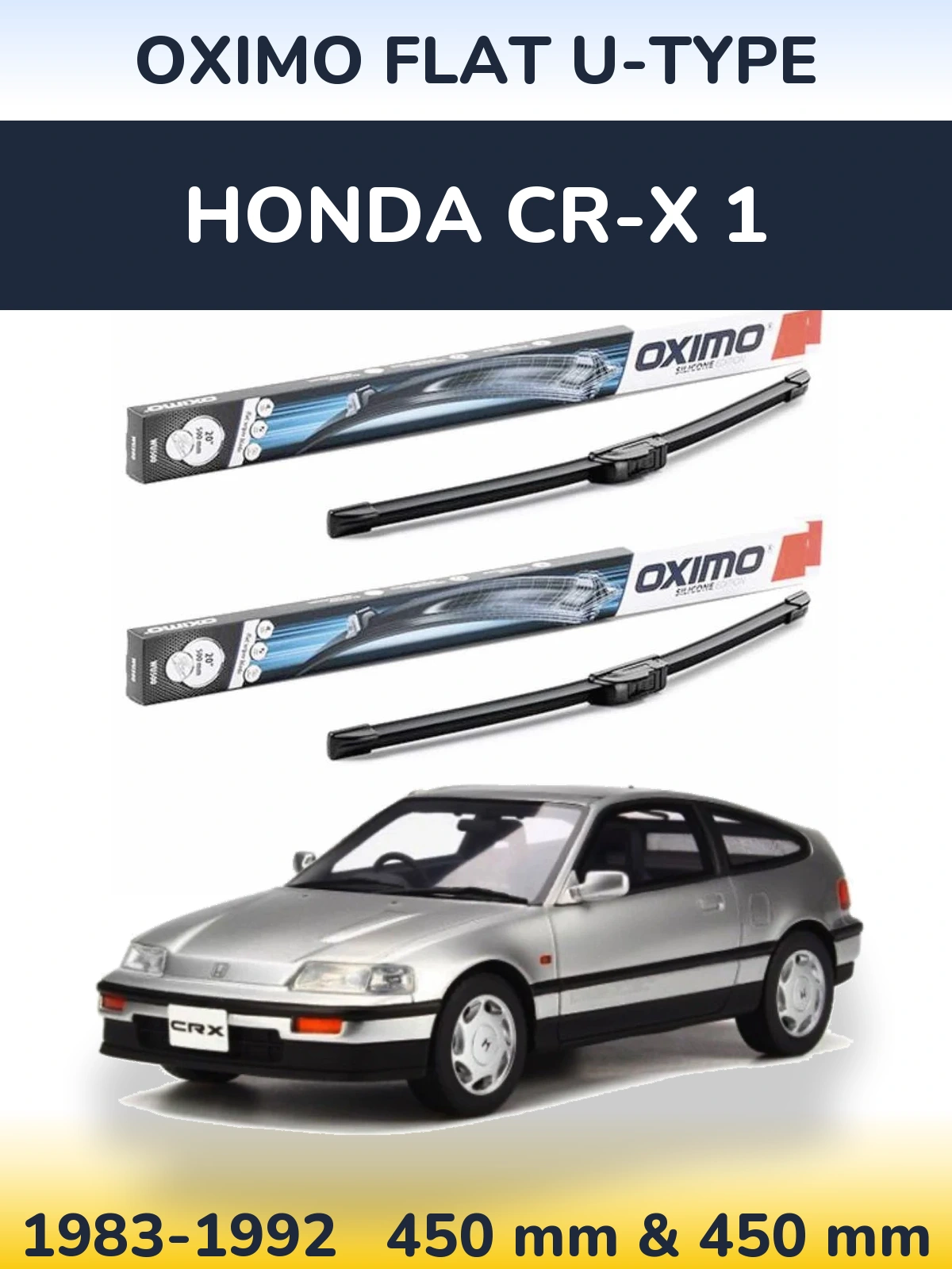 Komplet przednich wycieraczek Oximo Flat U-type 450 & 450 mm do Honda CR-X 1 1983-1992