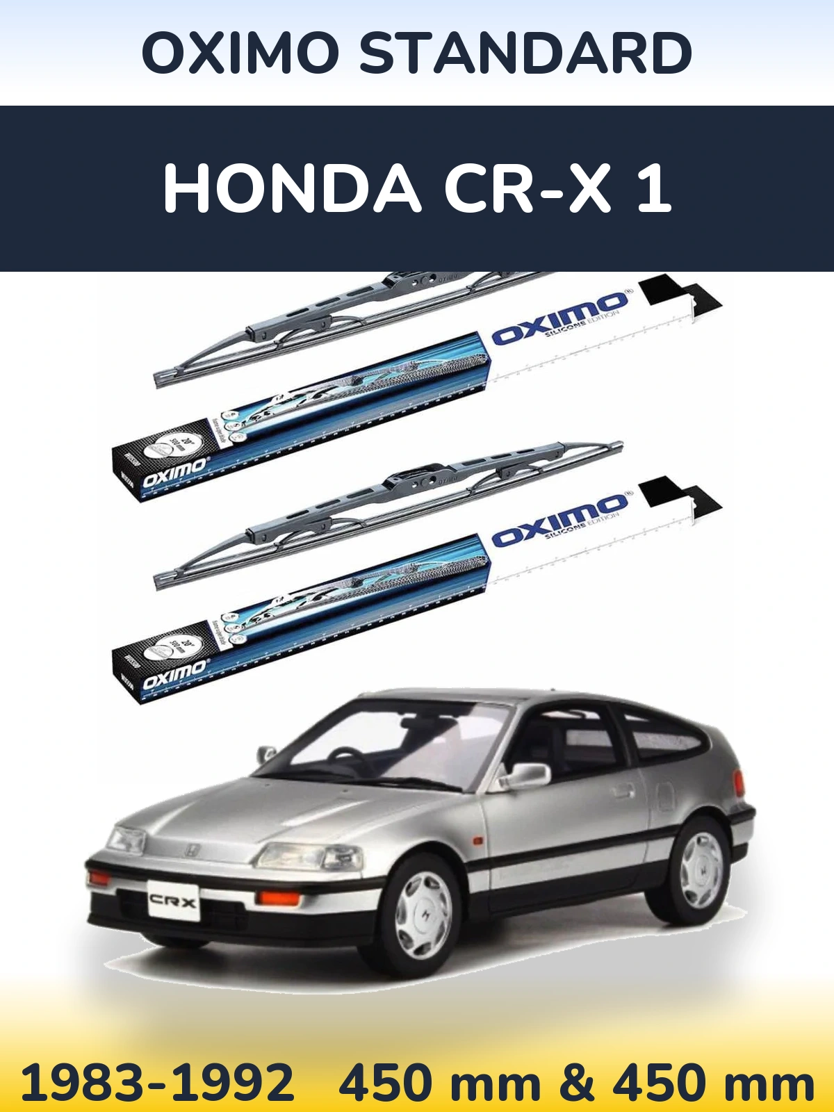 Komplet przednich wycieraczek Oximo Standard 450 & 450 mm do Honda CR-X 1 1983-1992