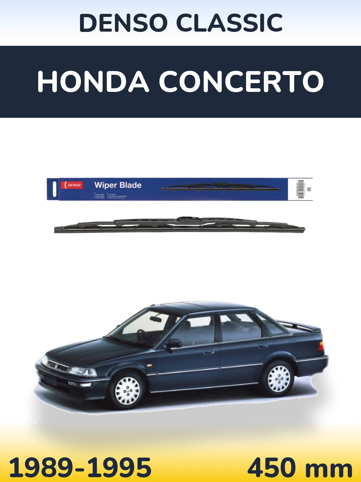 Rear wiper blade Denso Classic 450 mm for Honda Concerto 1989-1995