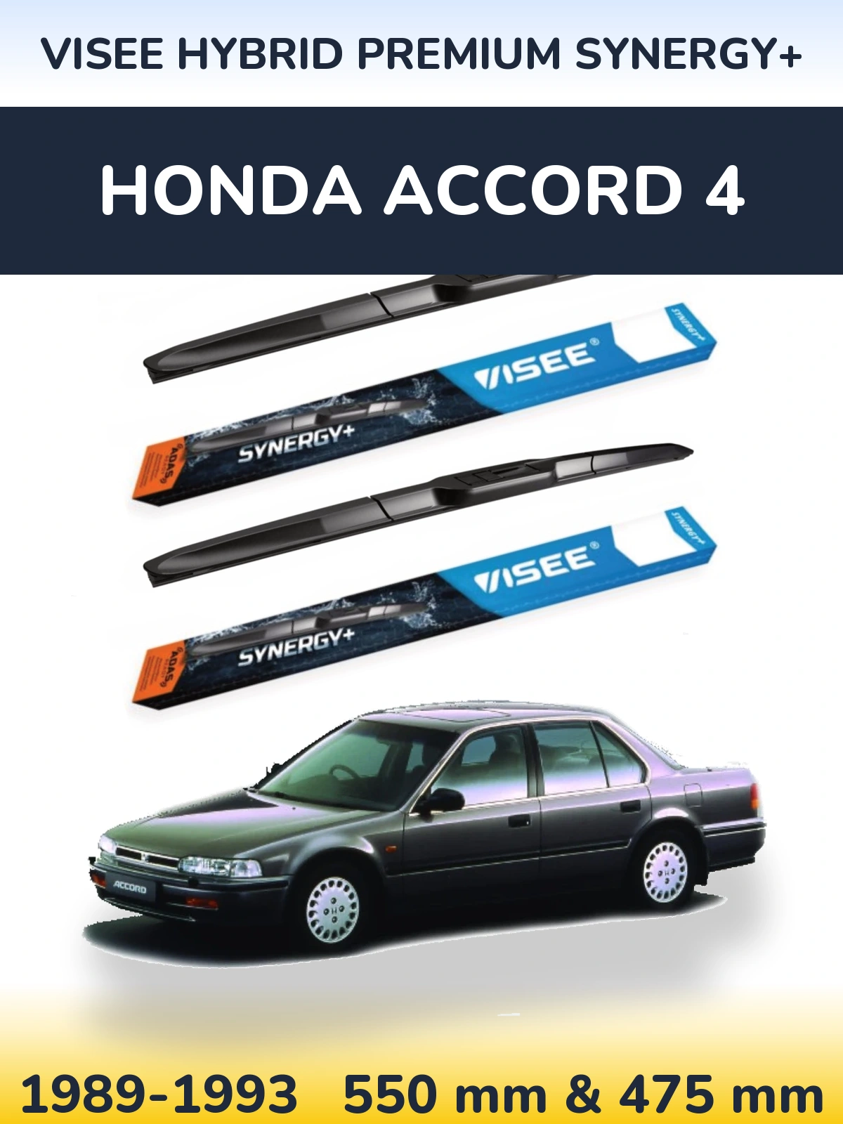 Komplet przednich wycieraczek VISEE HYBRID PREMIUM SYNERGY+ 550 & 475 mm do Honda Accord 4 1989-1993