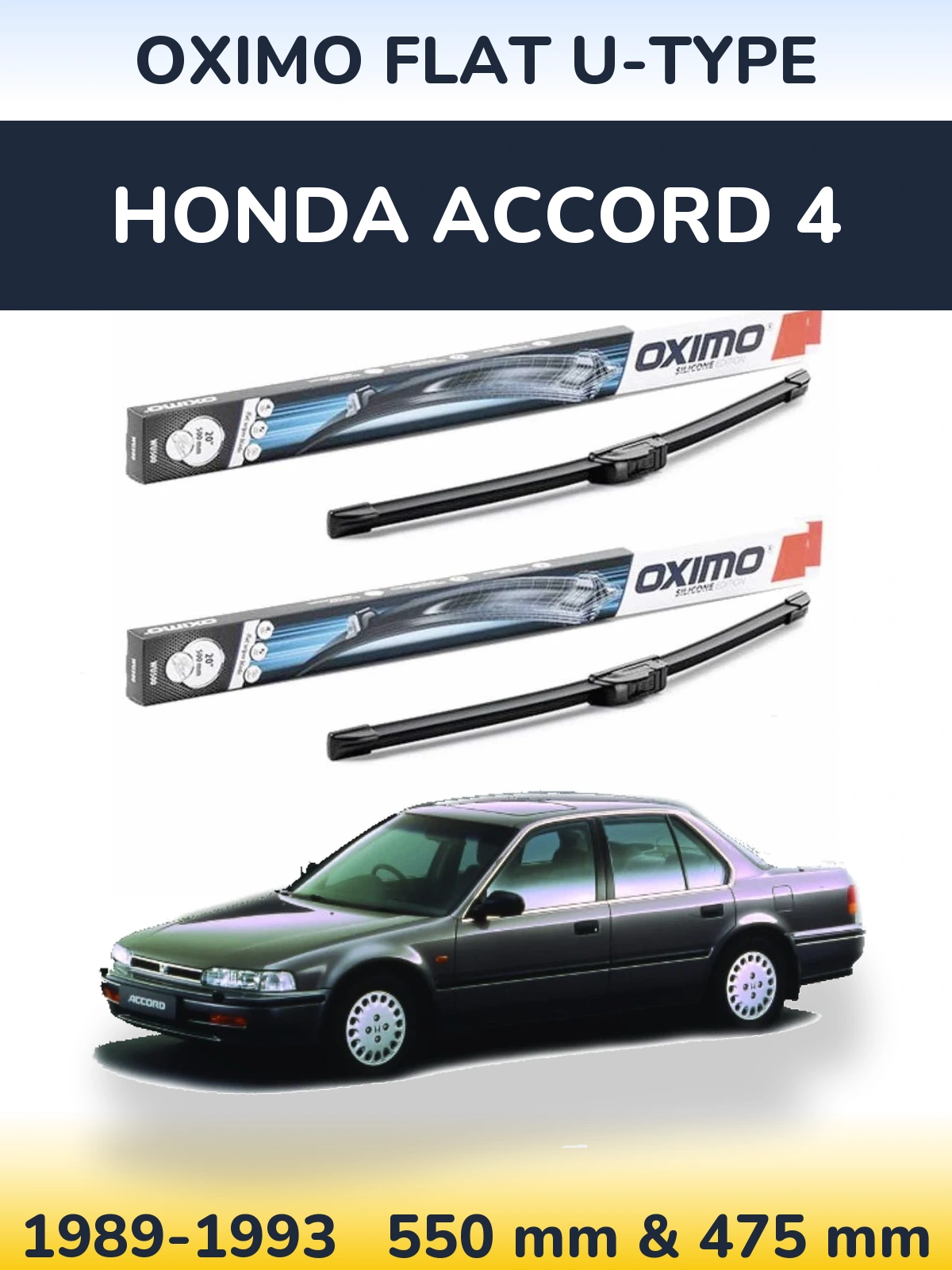 Komplet przednich wycieraczek Oximo Flat U-type 550 & 475 mm do Honda Accord 4 1989-1993