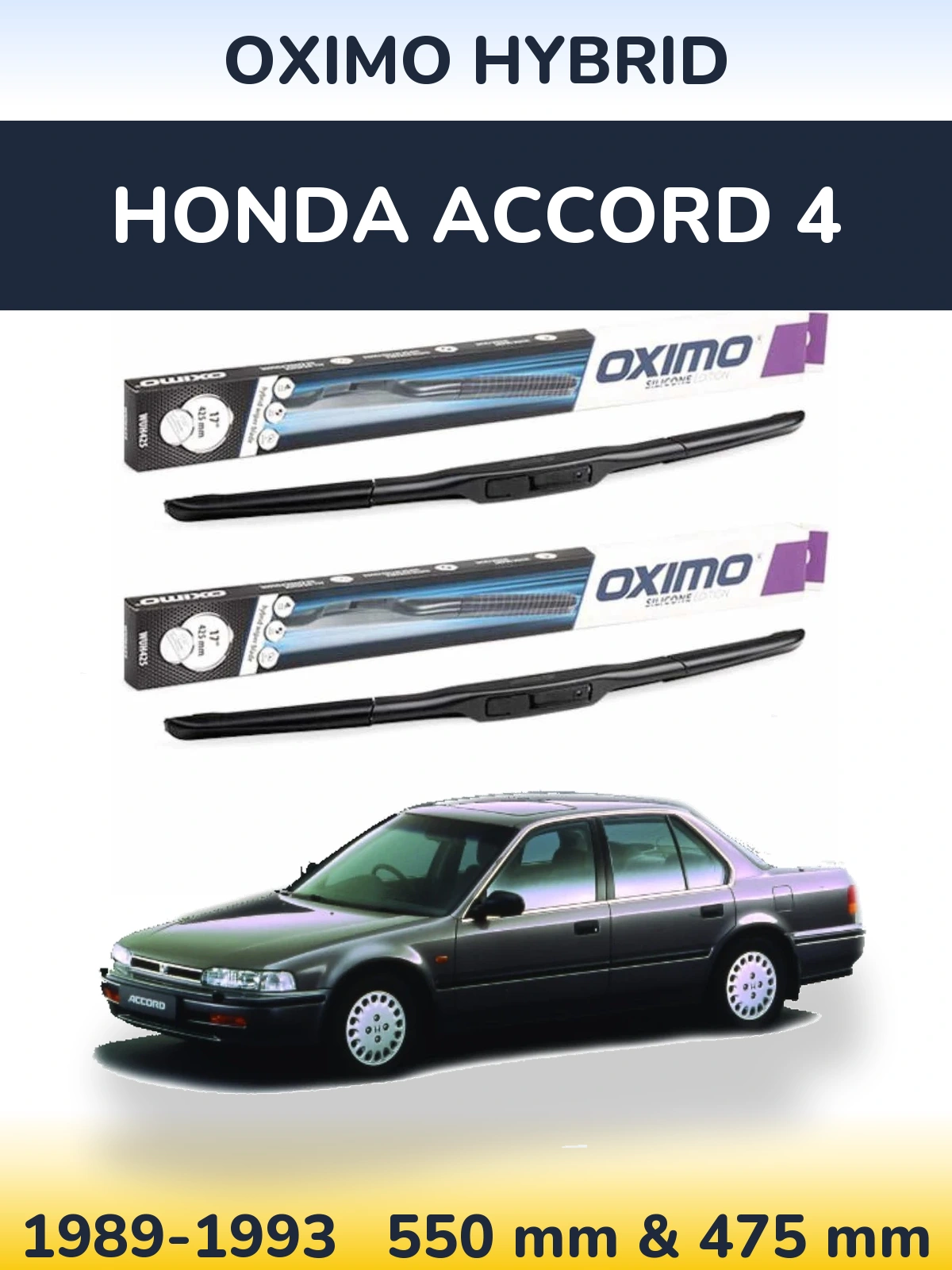 Komplet przednich wycieraczek Oximo Hybrid 550 & 475 mm do Honda Accord 4 1989-1993