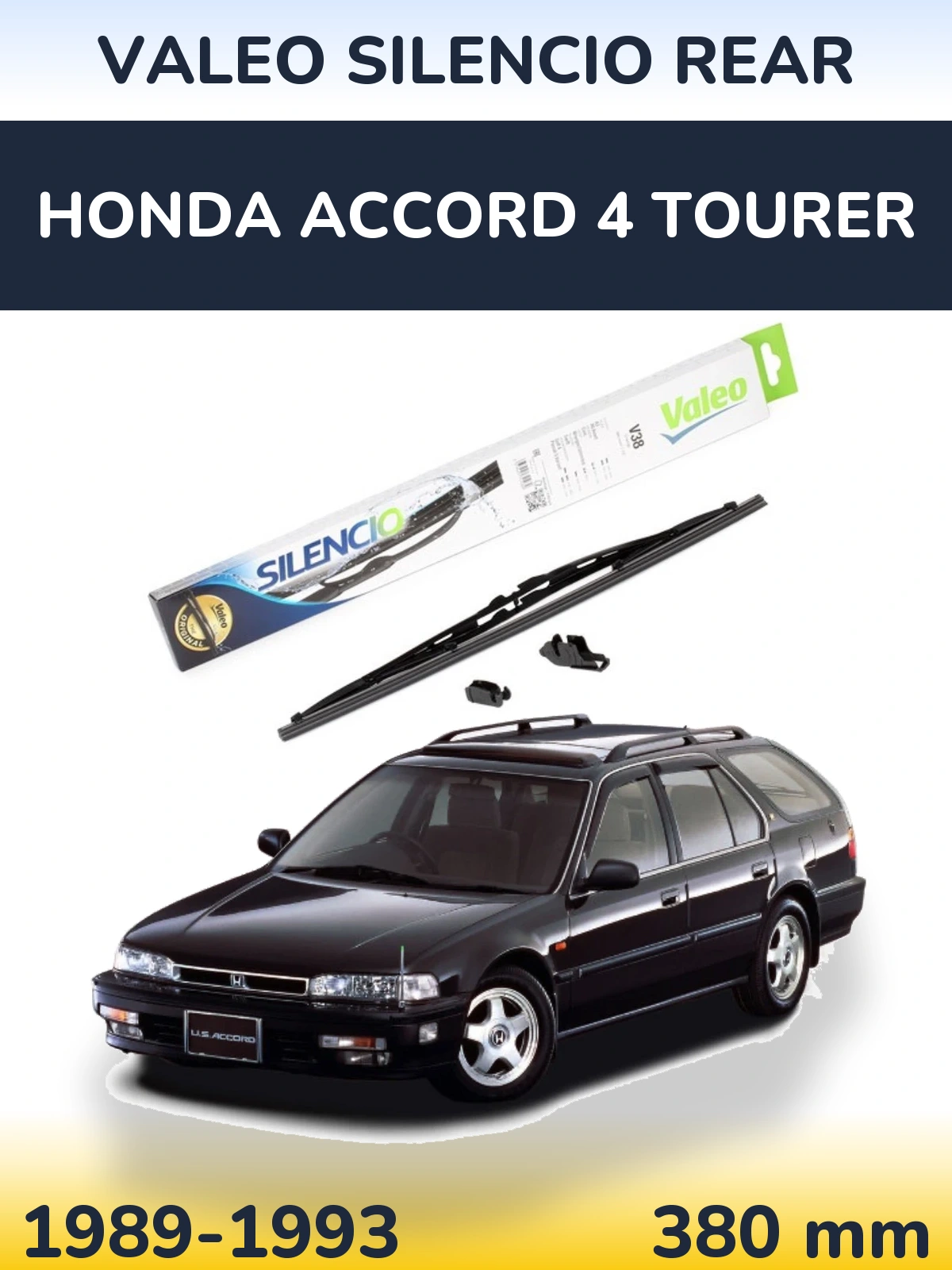 Rear wiper blade Valeo Silencio Rear 380 mm for Honda Accord 4 Tourer 1989-1993