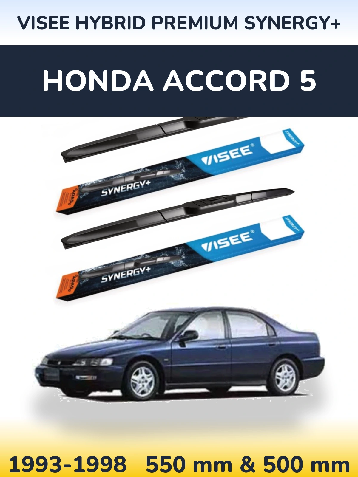 Комплект передних дворников VISEE HYBRID PREMIUM SYNERGY+ 550 & 500 мм для Honda Accord 5 1993-1998