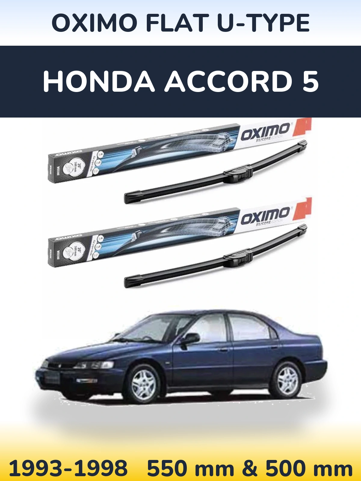 Komplet przednich wycieraczek Oximo Flat U-type 550 & 500 mm do Honda Accord 5 1993-1998