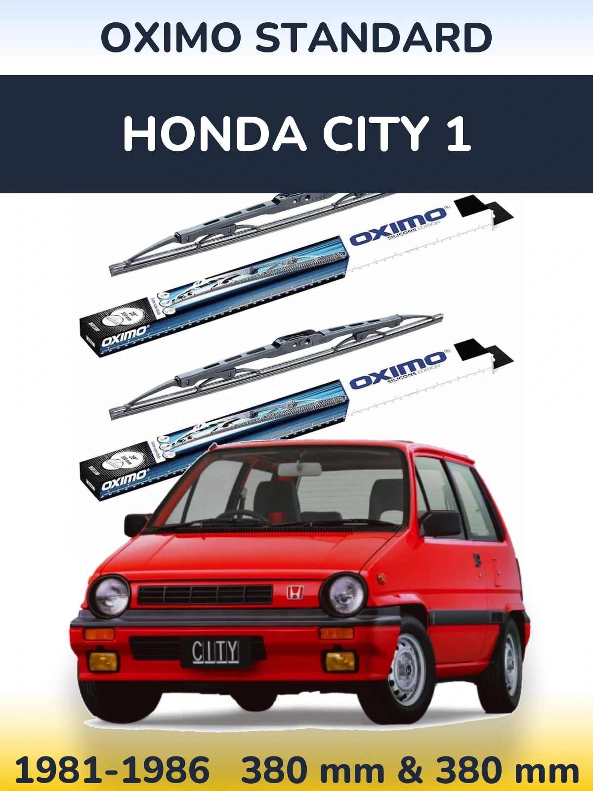 Komplet przednich wycieraczek Oximo Standard 375 & 375 mm do Honda City 1 1981-1986