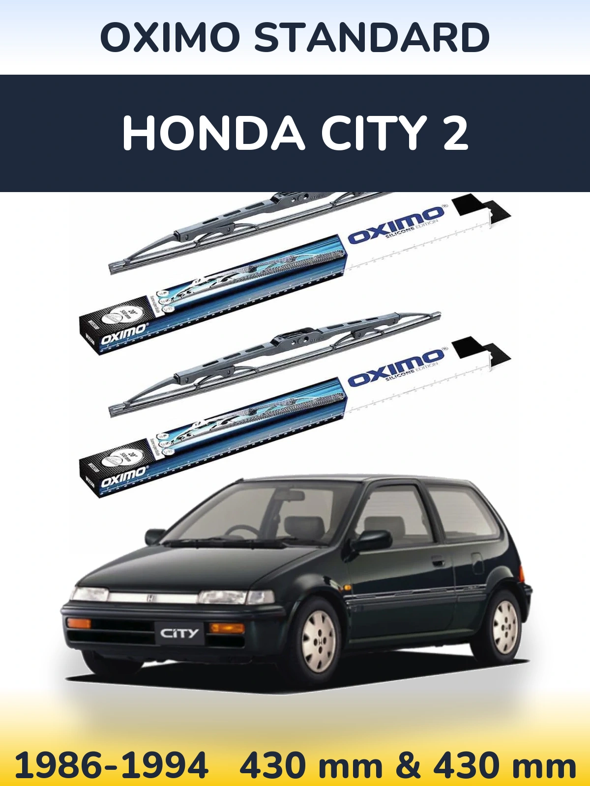 Komplet przednich wycieraczek Oximo Standard 425 & 425 mm do Honda City 2 1986-1994