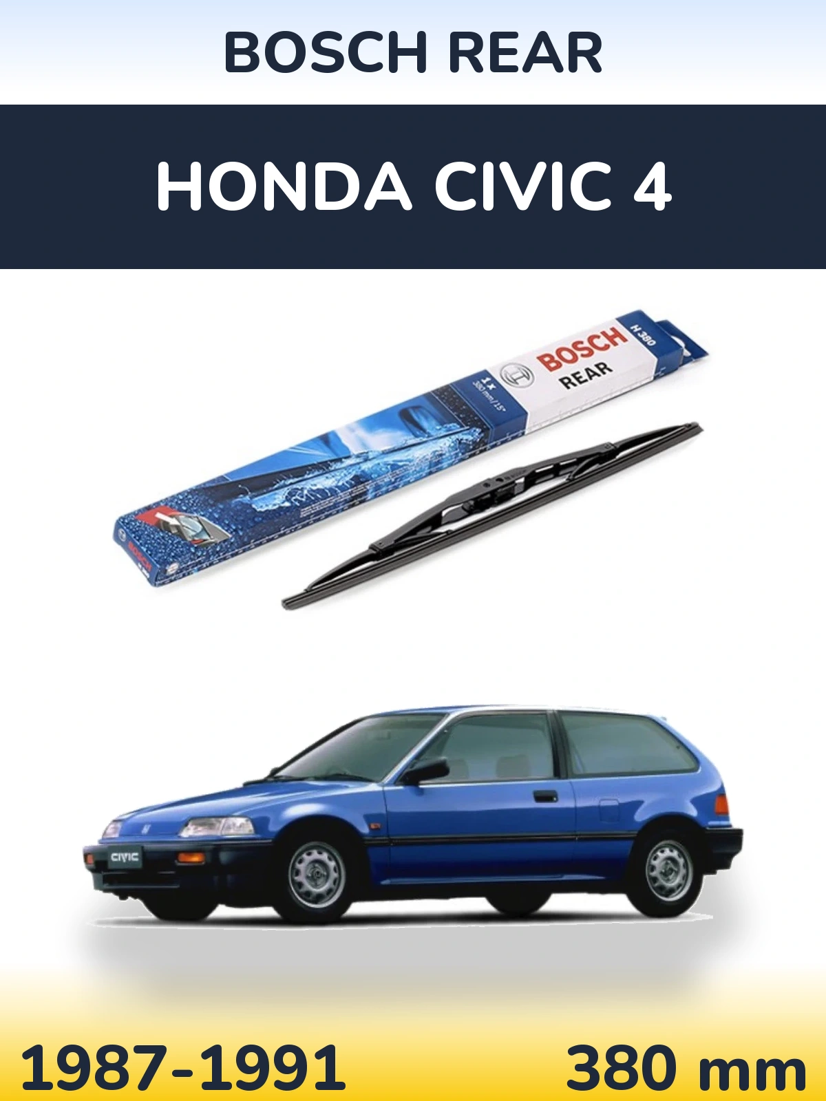 Tylna wycieraczka BOSCH Rear 380 mm do Honda Civic 4 1987-1991