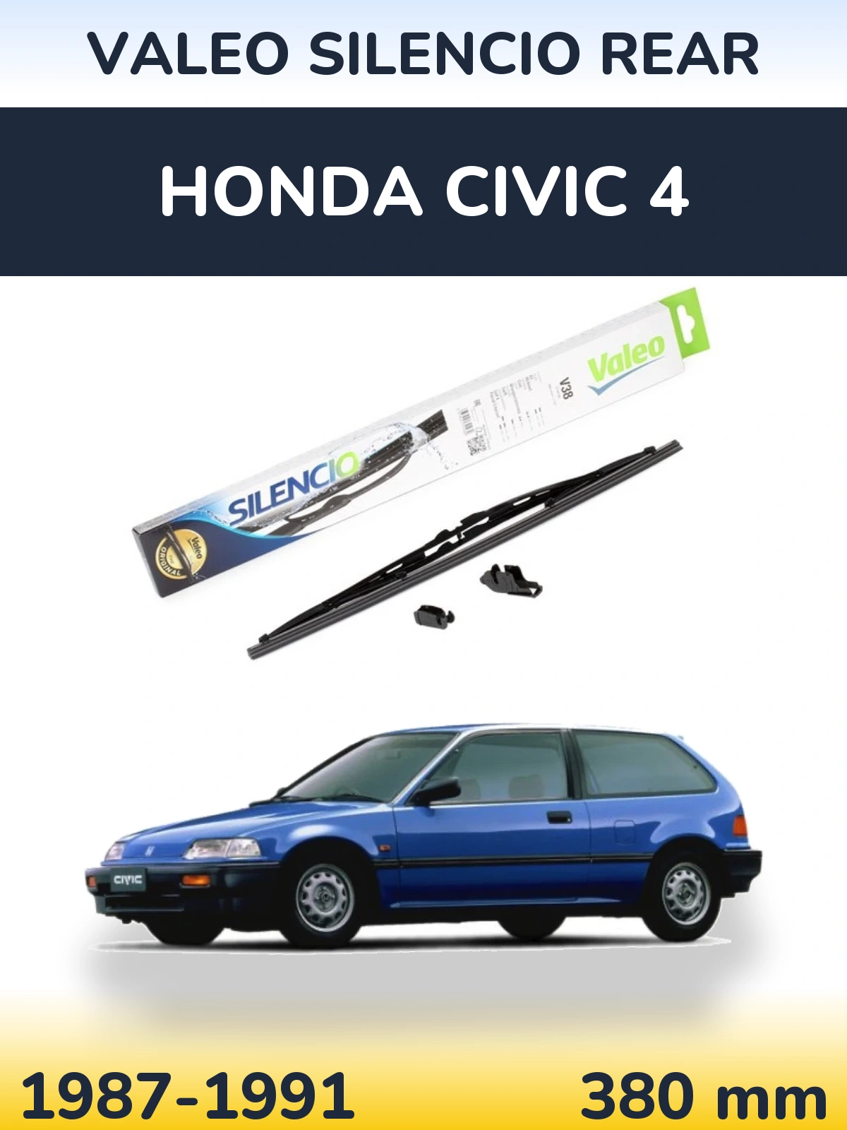 Tylna wycieraczka Valeo Silencio Rear 380 mm do Honda Civic 4 1987-1991