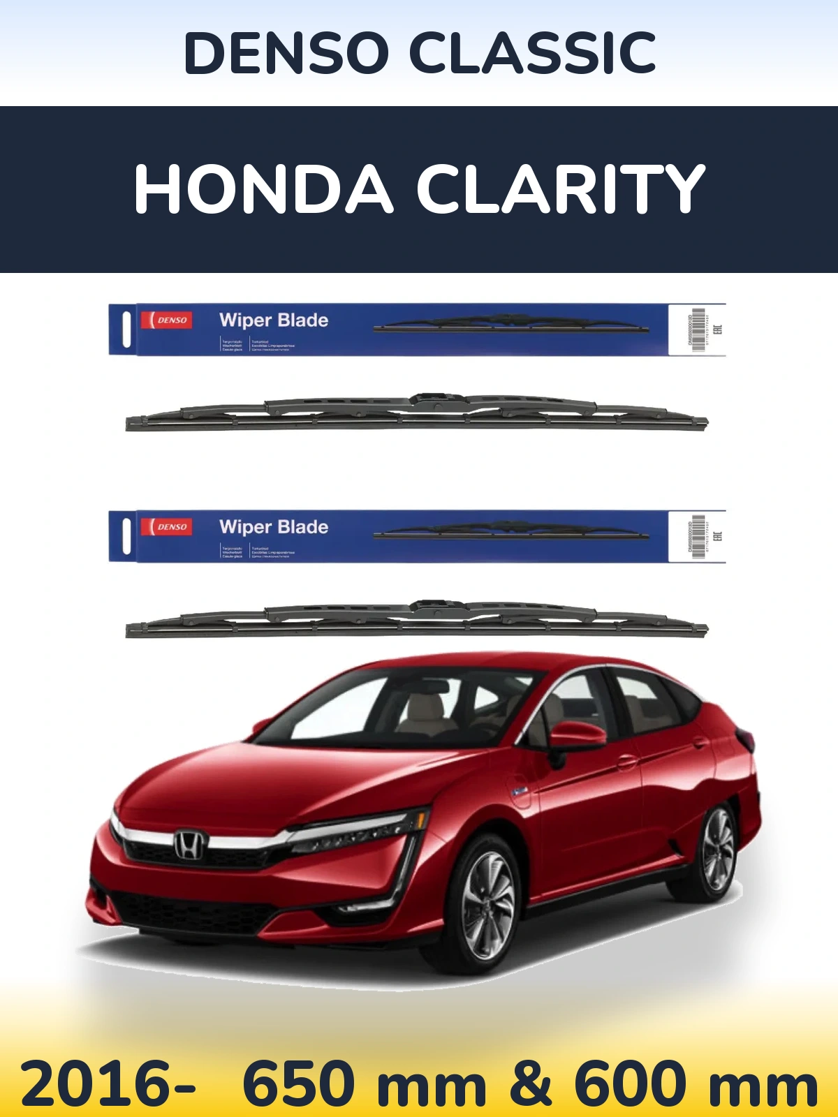Komplet przednich wycieraczek Denso Classic 650 & 600 mm do Honda Clarity 2016-2026